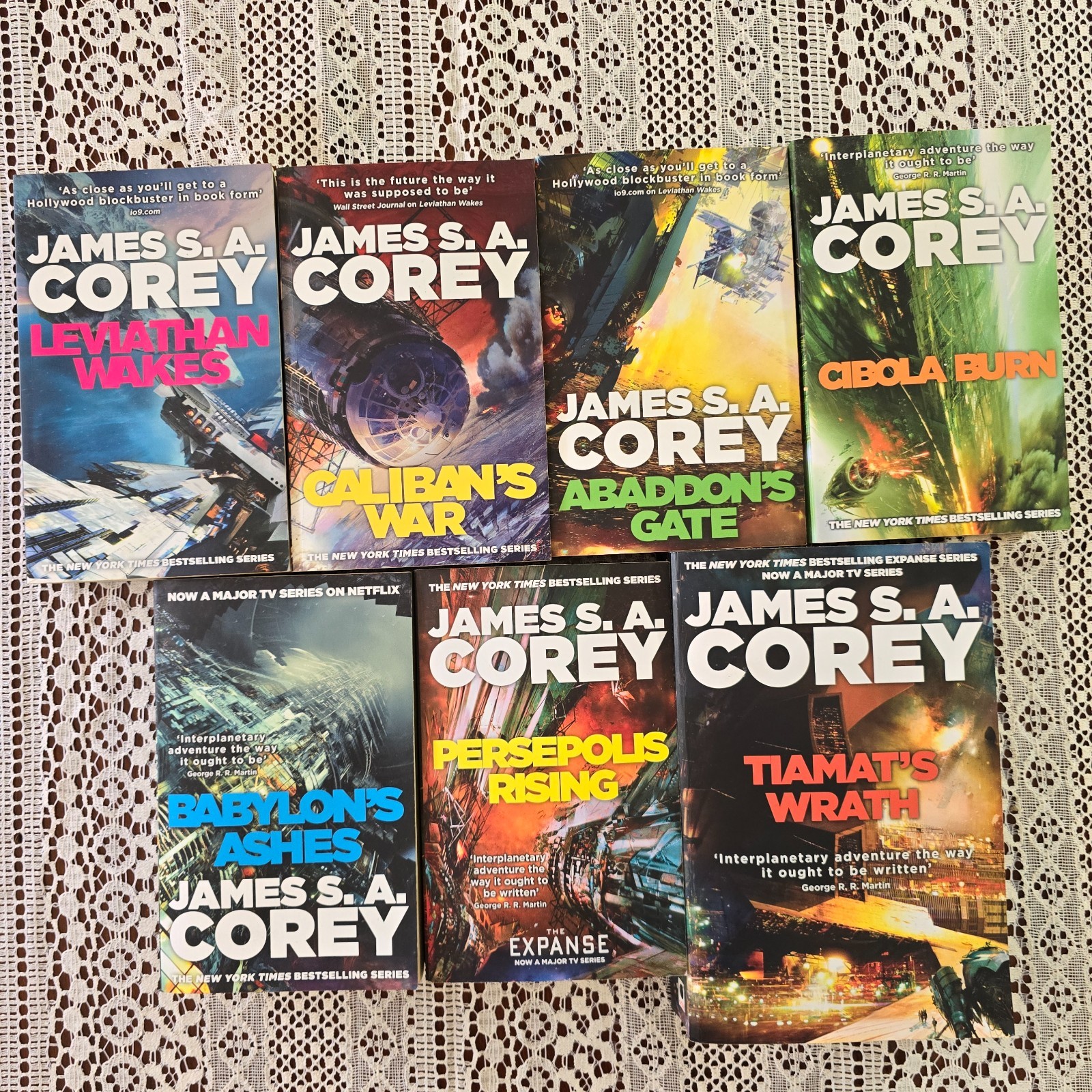 The Expanse Series by James S A Corey 7x Books Collection Set 1-4 6-8 Bundle