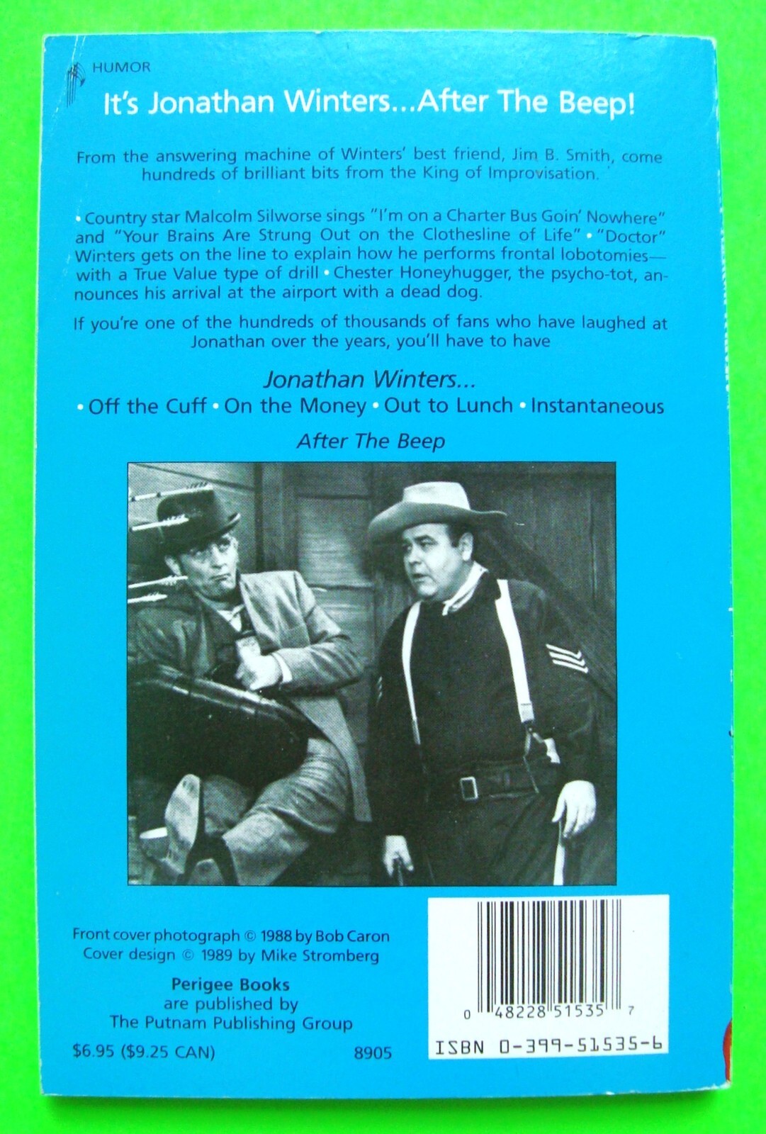 1989 JONATHON WINTERS – AFTER THE BEEP 132-pg Comedic Softbound Book UNUSED Xlnt