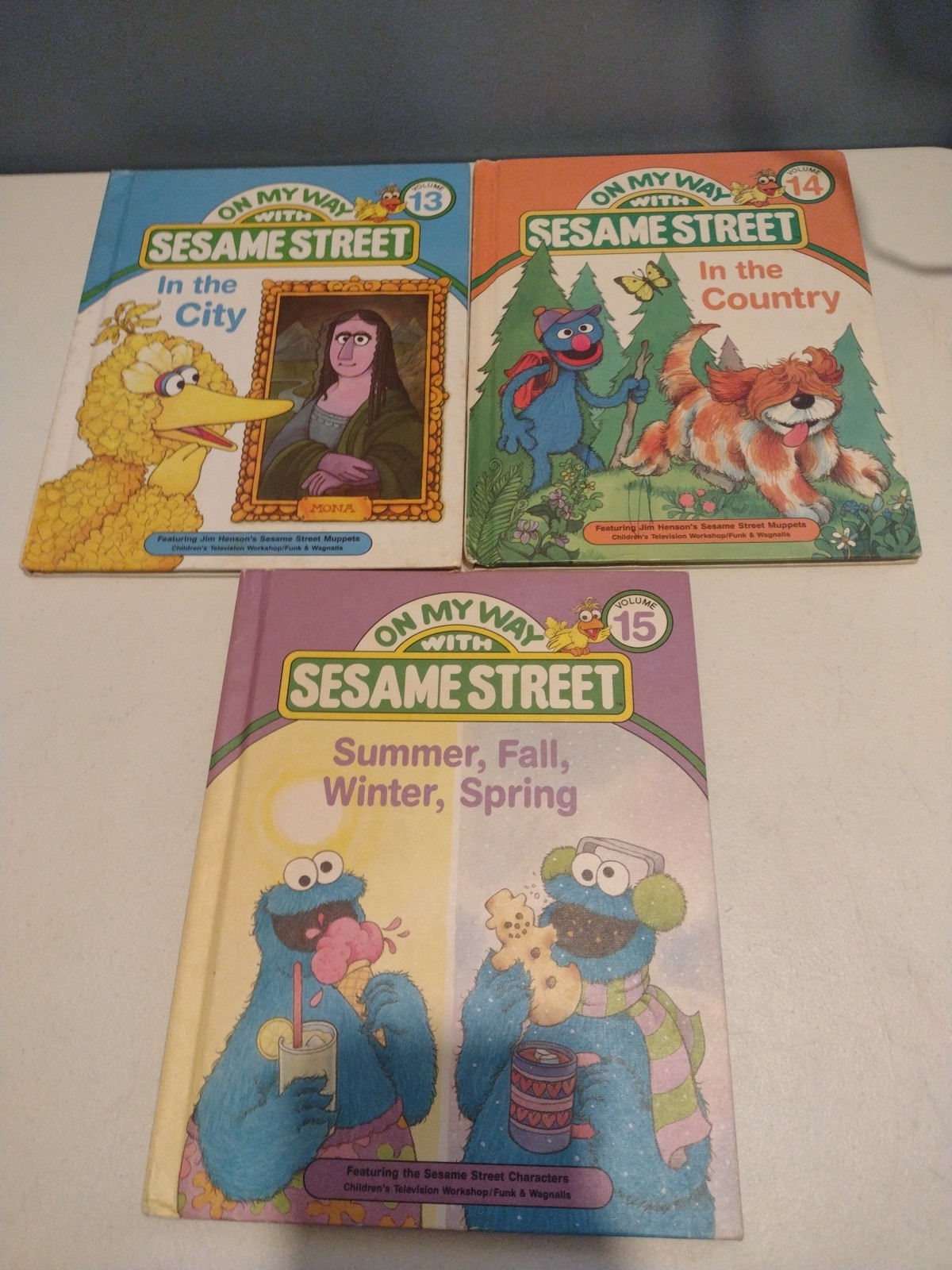 1989 On My Way With Sesame Street Books Complete Set 1-15 CTW Funk & Wagnalls