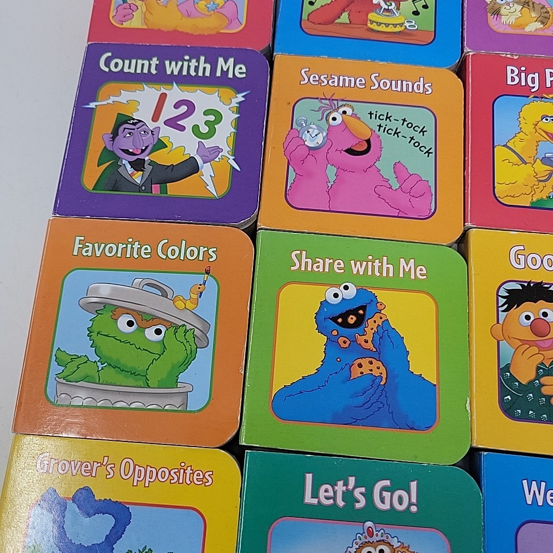 Sesame Street Mini Board Books Lot Of 12 Zoe, Elmo, Bert & Ernie, Cookie Monster