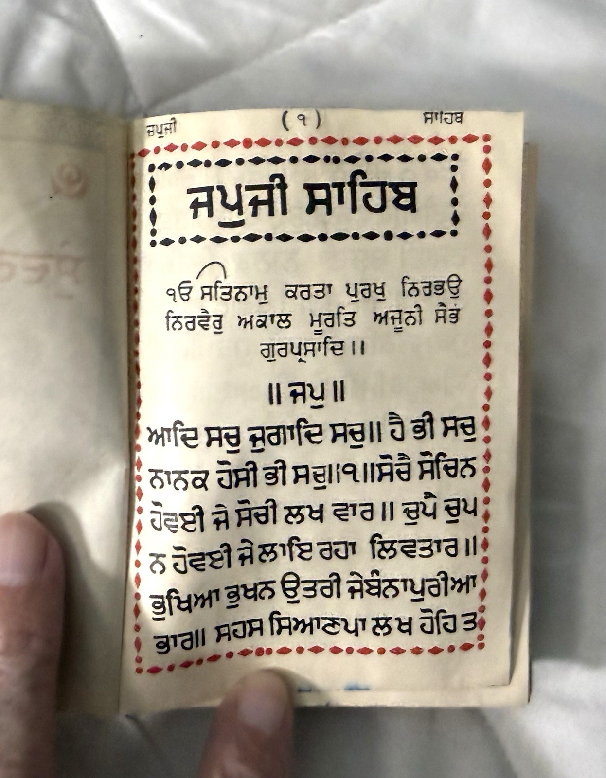 Beautiful Gutka, Spiritual Sikh Prayer Book Fore-edge Painting Punjabi