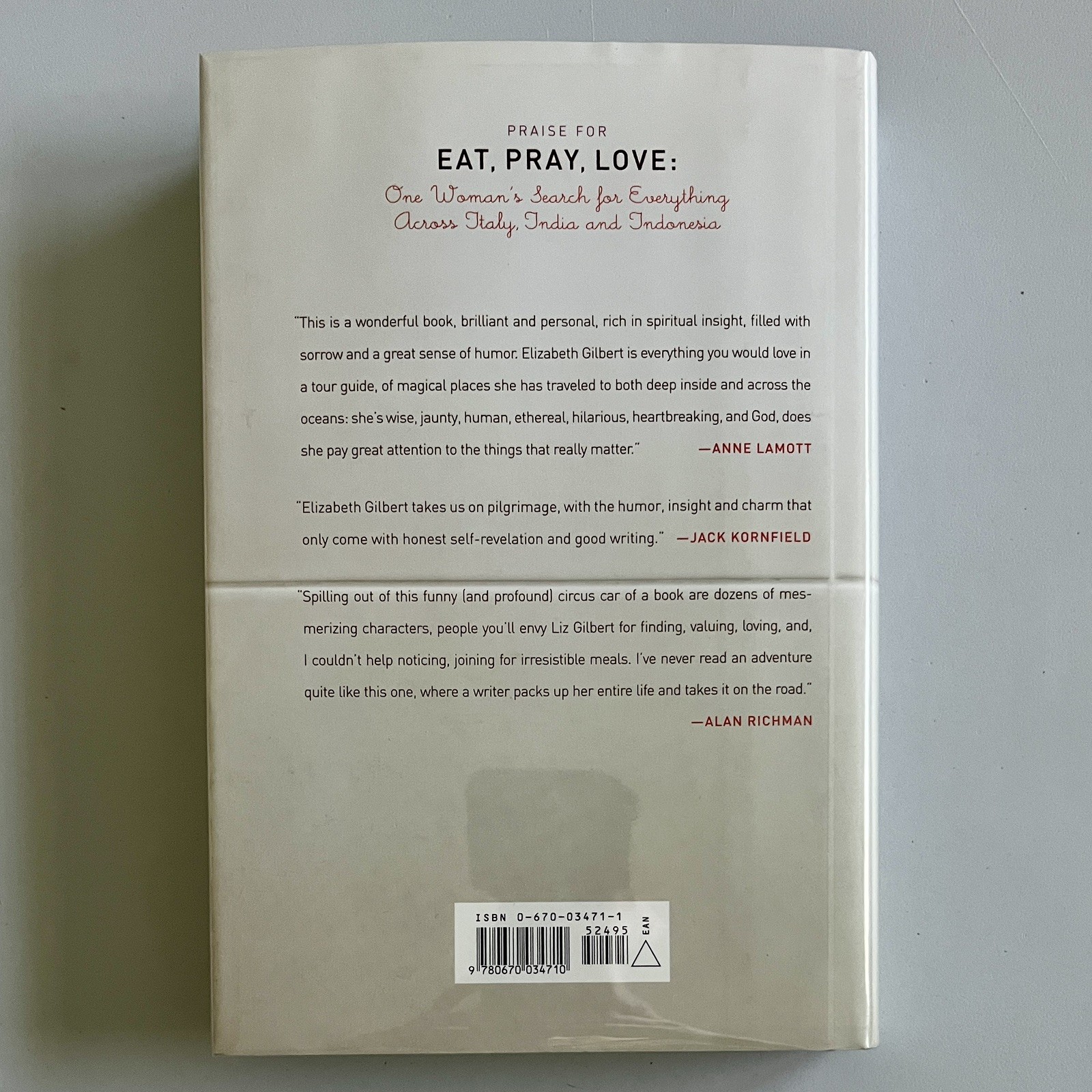 Signed 1st/1st 2006 HC Eat Pray Love by Elizabeth Gilbert
