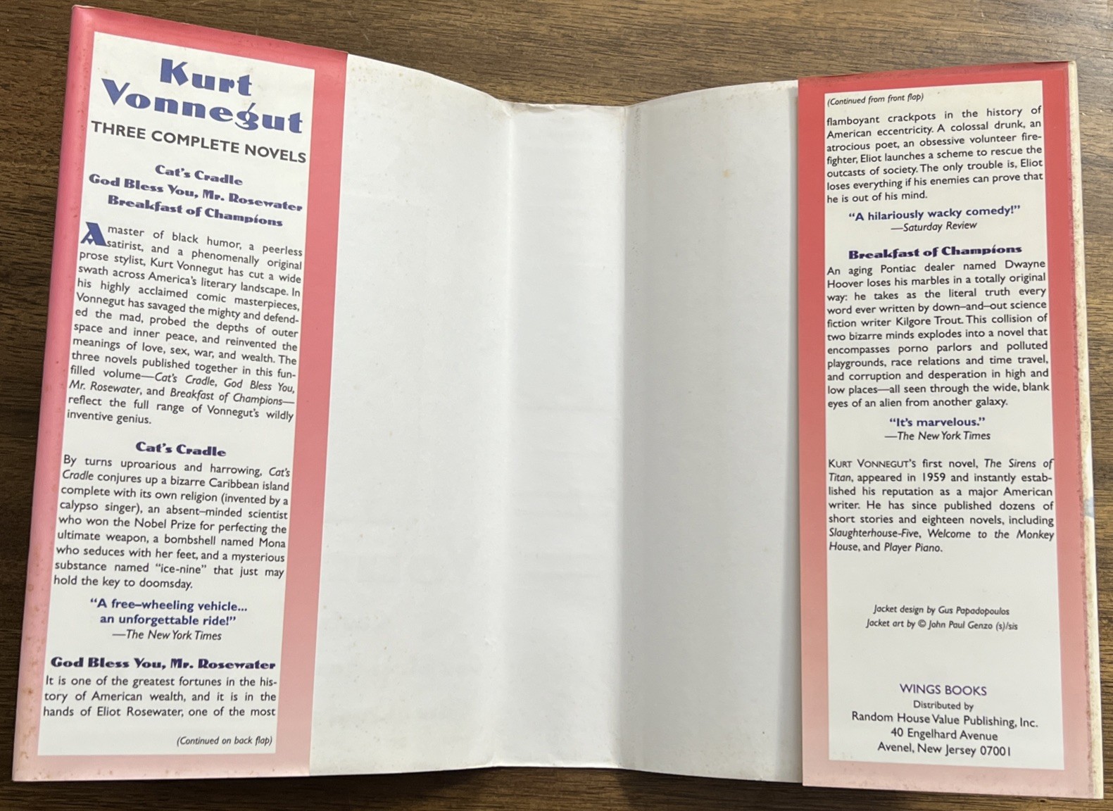 Kurt Vonnegut: Three Complete Novels: 1st Printing 1995 Hardcover DJ