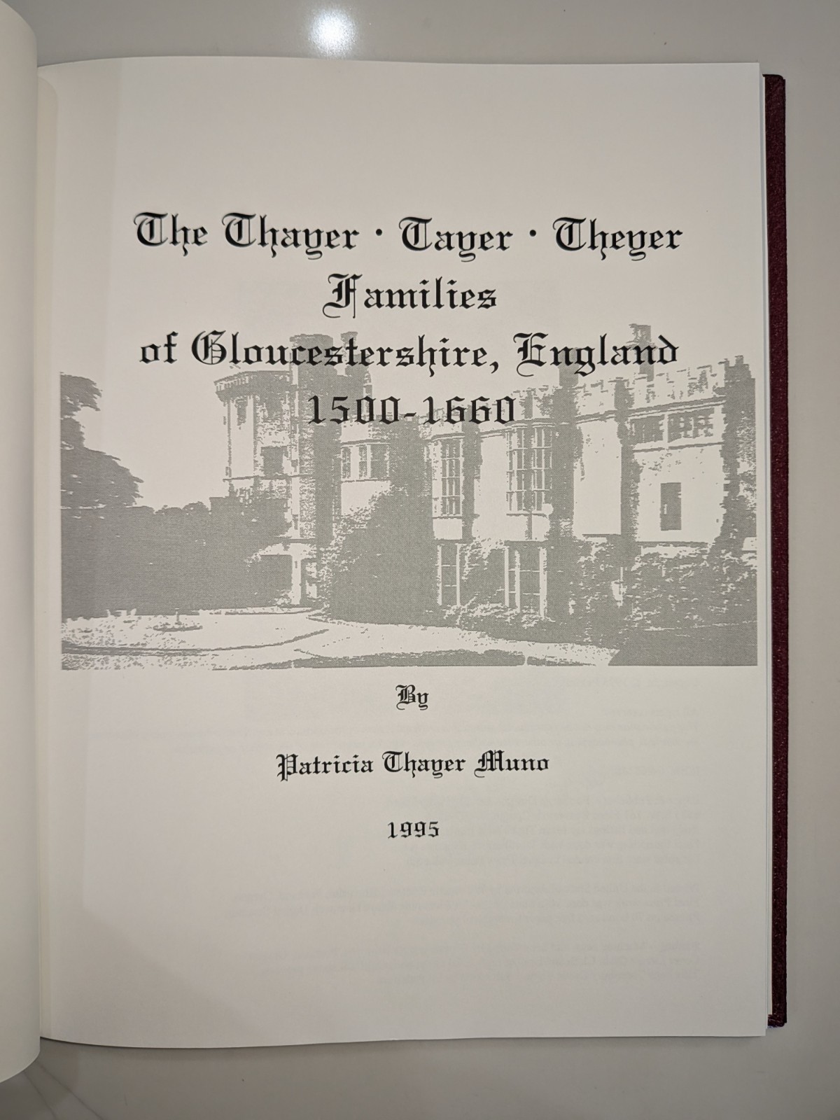Thayer Tayer Theyer Families Gloucestershire : 1500-1660 | Leather, HC – SIGNED