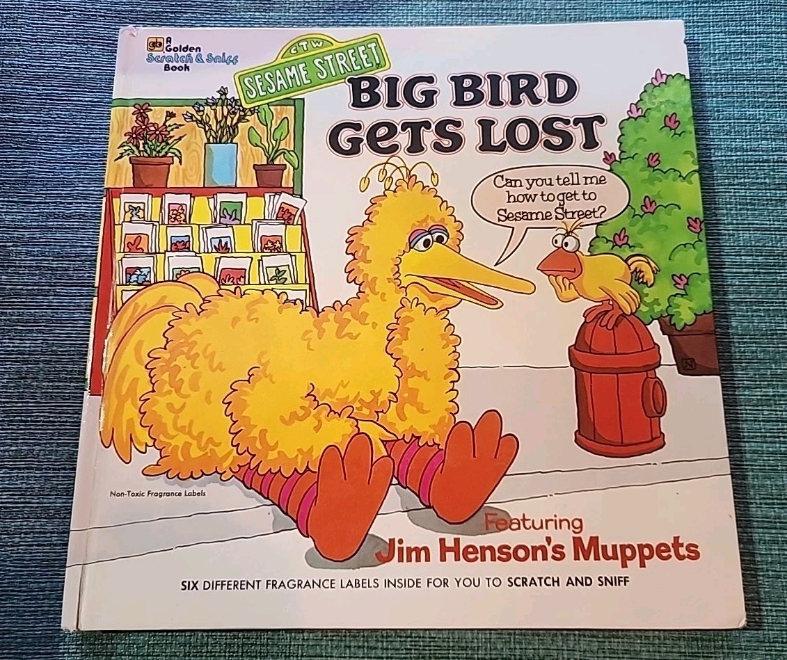 Sesame Street Big Bird Gets Lost (1979) Golden Hardcover Book