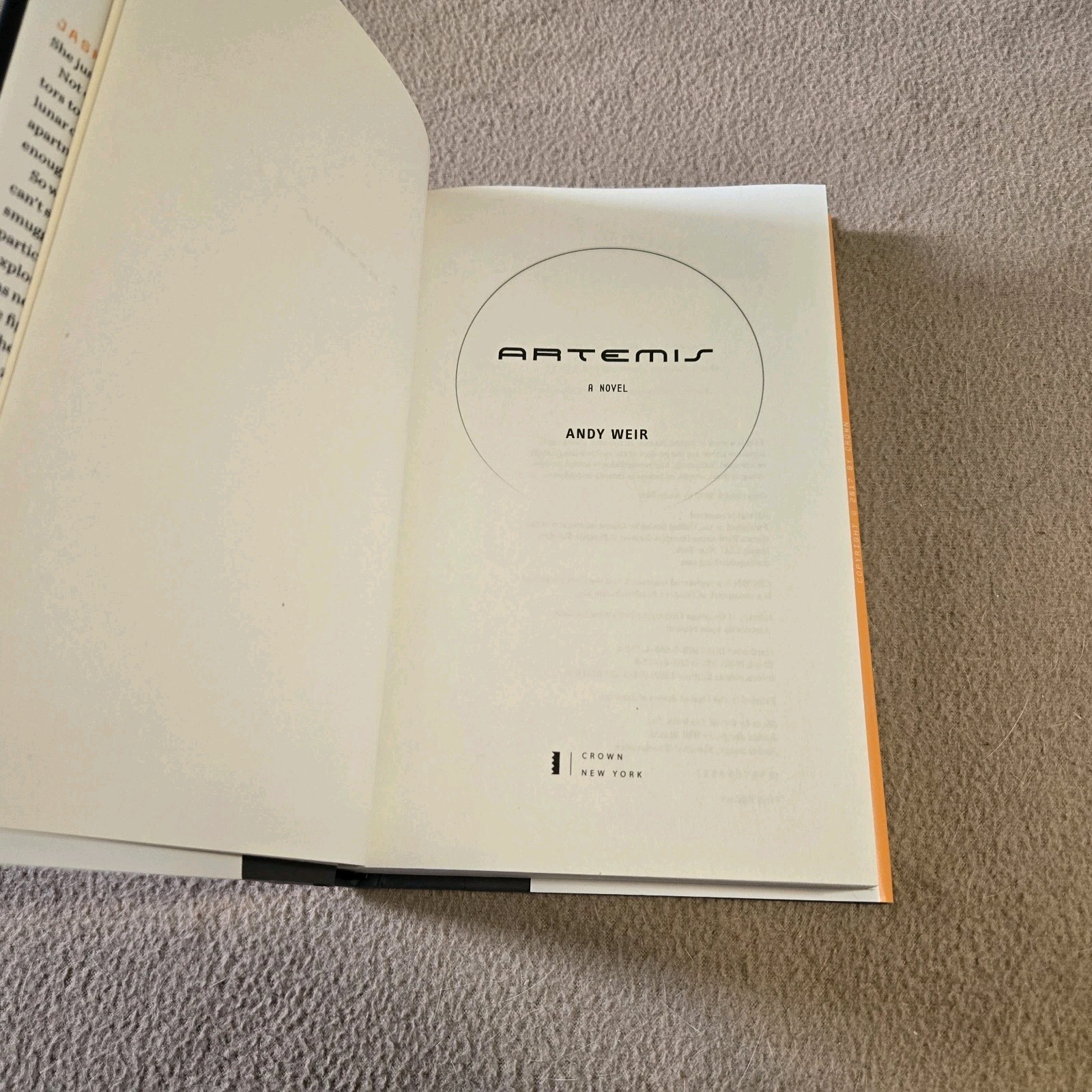 Artemis, Andy Weir, SIGNED 1st Edition/1st Printing, 2017, HC/DJ, Like New