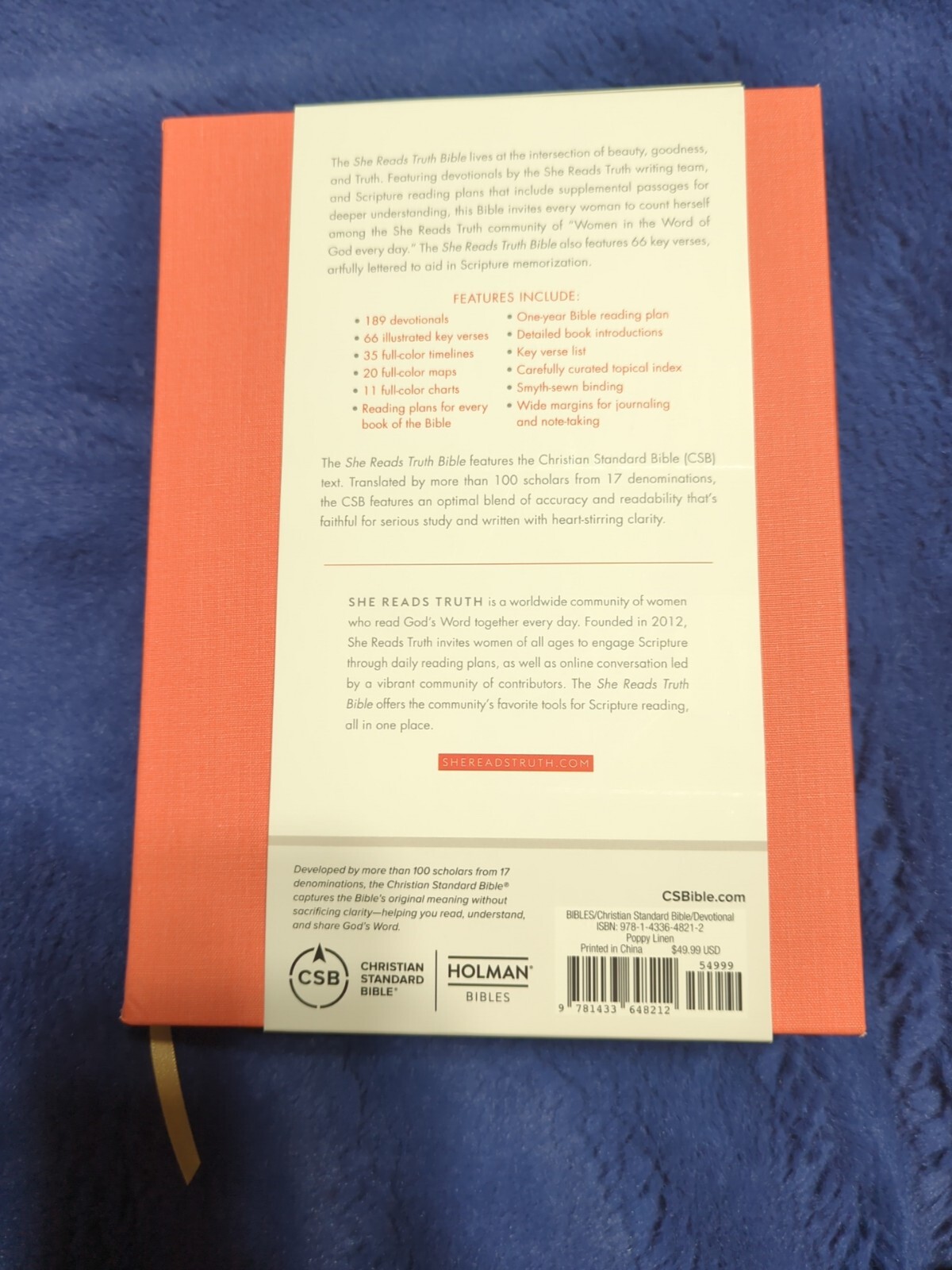 CSB She Reads Truth Bible, Poppy Linen – CSB Bibles by Holman