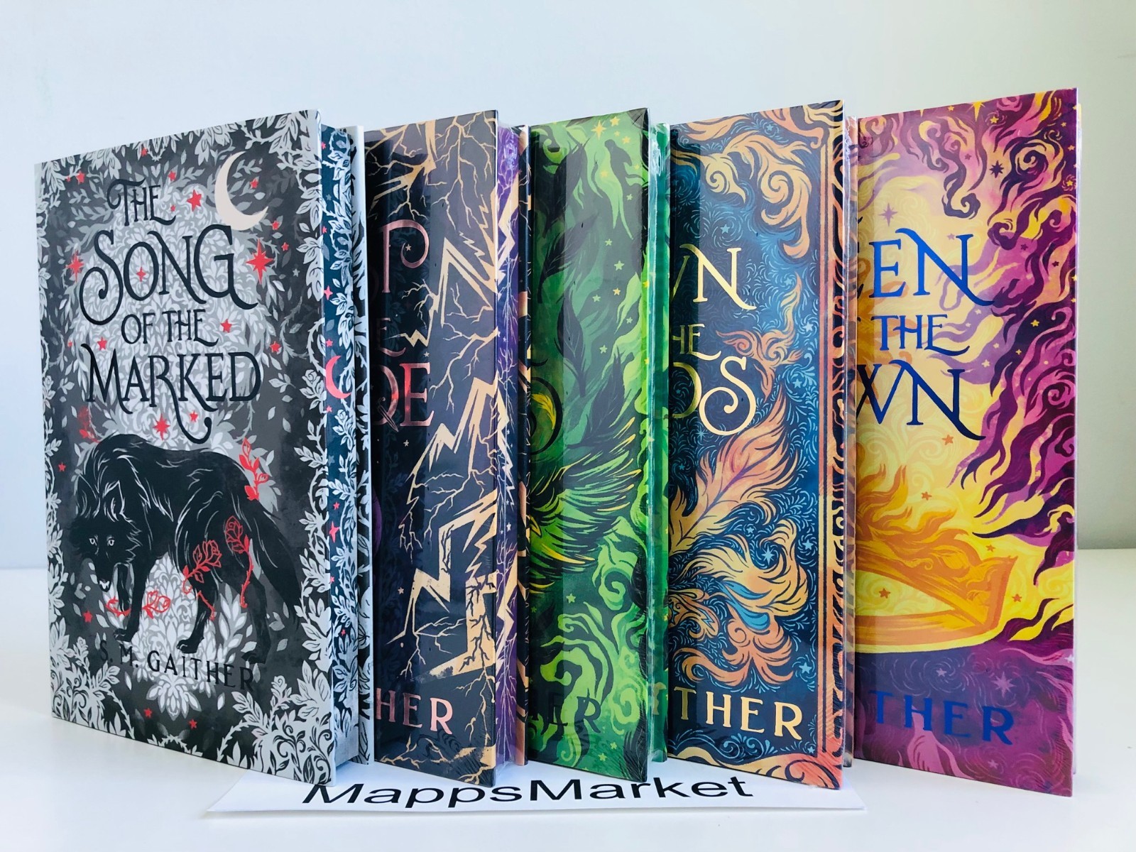 Shadows and Crowns 1-5 SIGNED by S.M. Gaither BOOKS FOR DAYS + Overlays & Extras