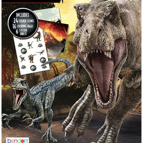 JURASSIC 11×8 Jurassic World Create A Scene Sticker Activity Pad To Color