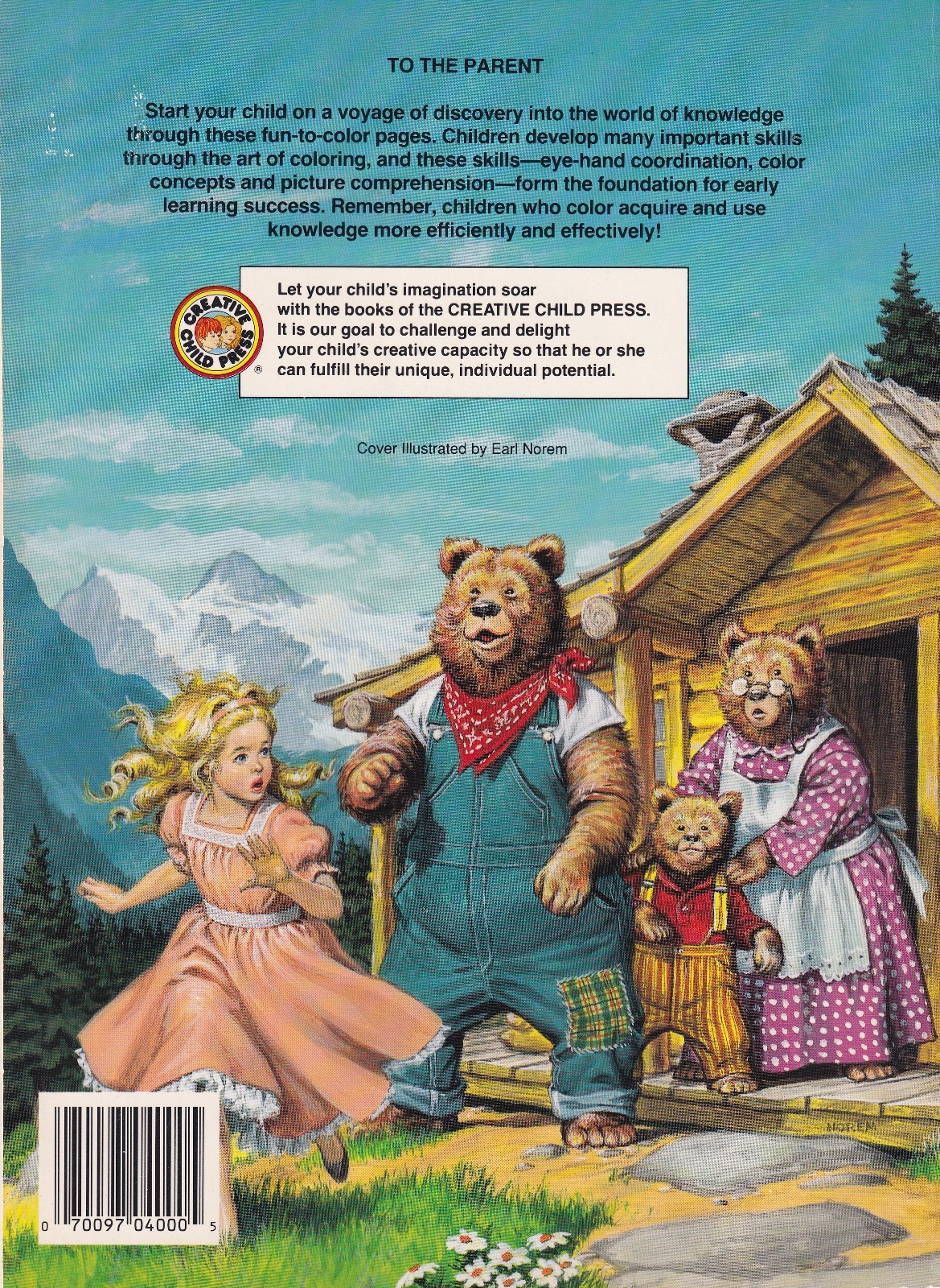 1993 Goldilocks and the Three Bears Coloring Book Creative Child Press