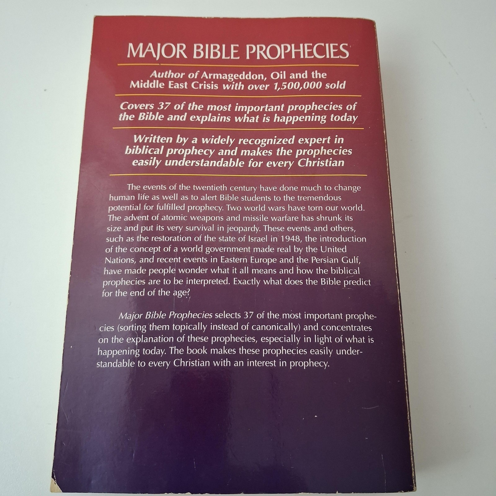 Major Bible Prophecies John F Walvoord 1991 Christian Prophecy Ex-Library PB