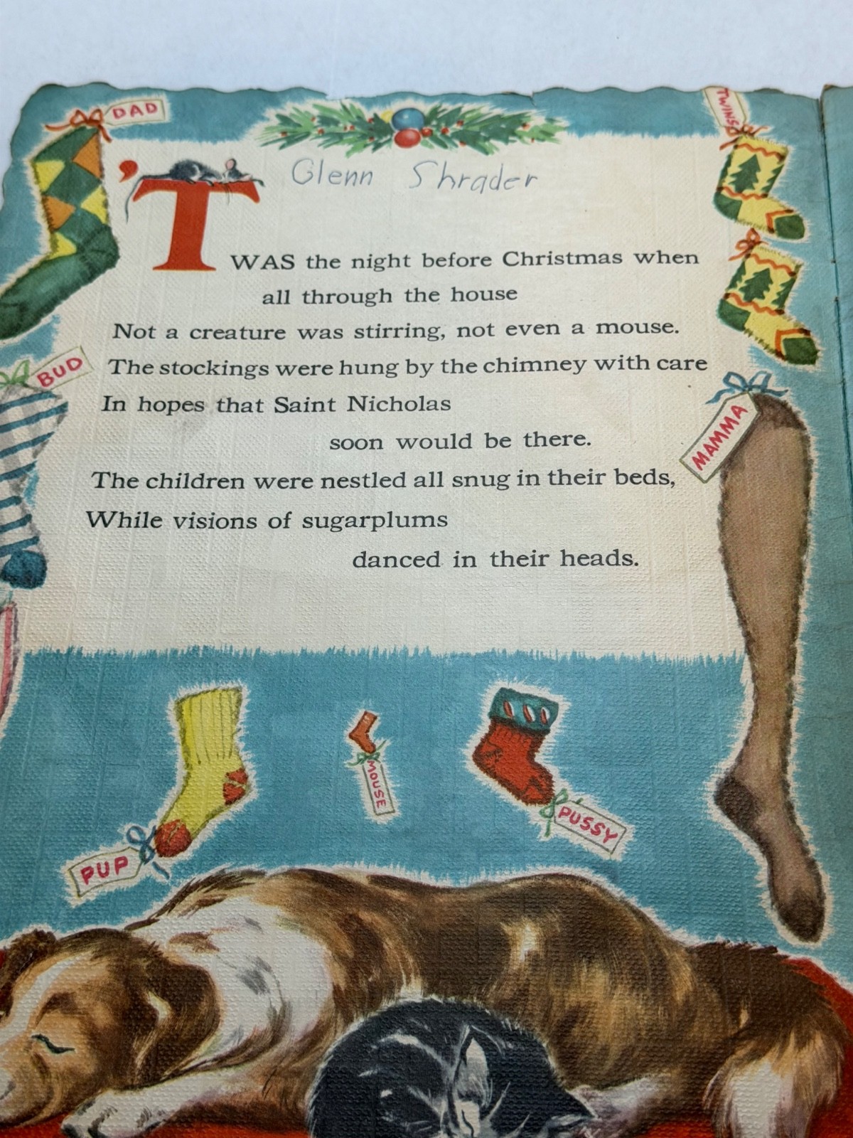 VTG 1951 THE NIGHT BEFORE CHRISTMAS FLORENCE WINSHIP SOFTCOVER BOOK
