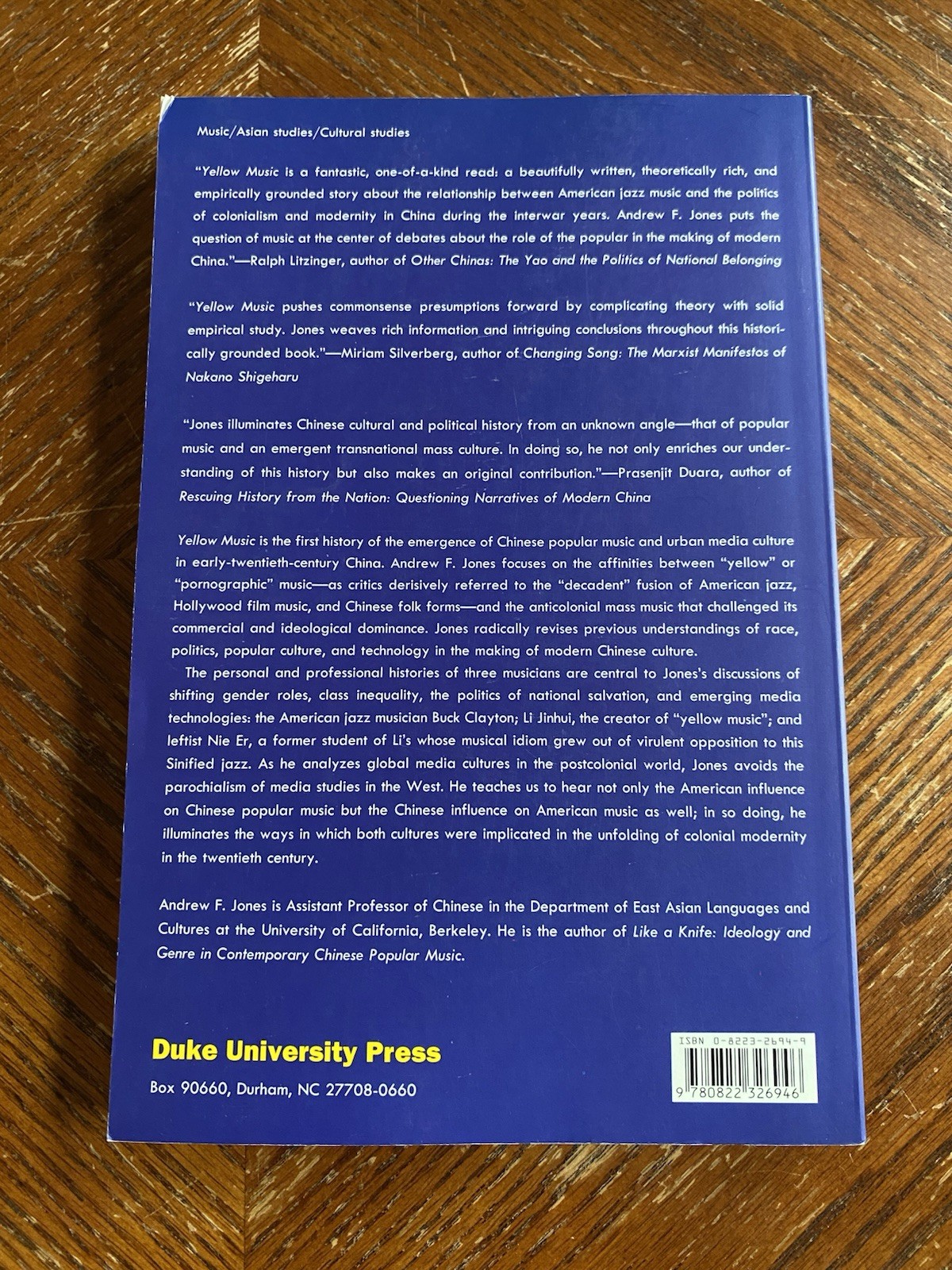 Yellow Music Andrew F Jones 2001 Duke University Press Paperback Good