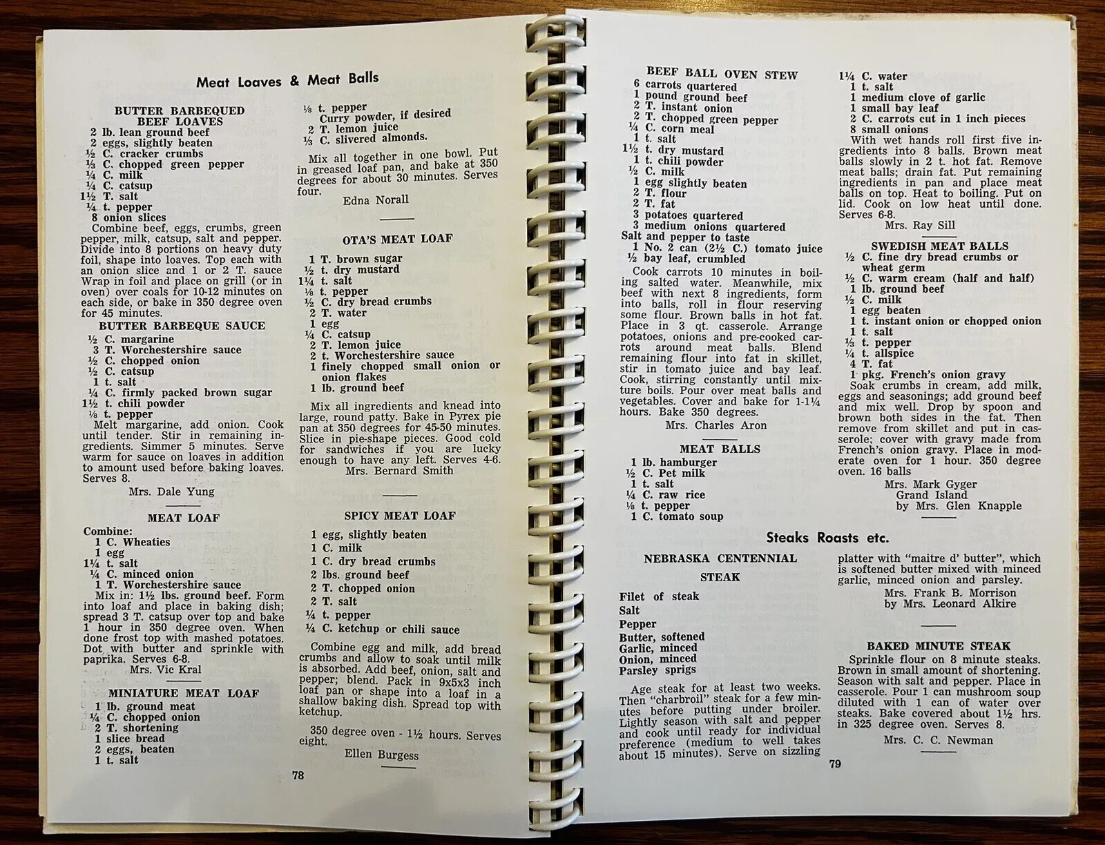 Methodist Church Lexington Nebraska Cook Book Vintage 1960s