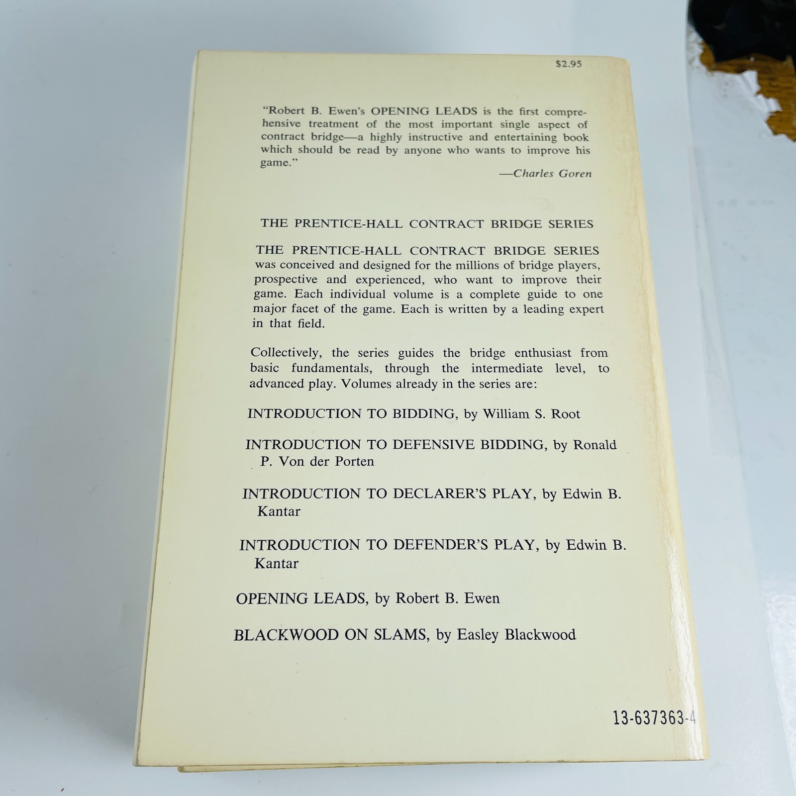 Lot 5 Vintage Contract Bridge Books Prentice-Hall Series Bidding Defense 1970s