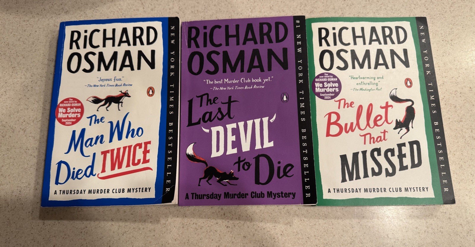 Richard Osman Lot 3 Thursday Murder Club Man Died Twice Last Devil to Die Bullet