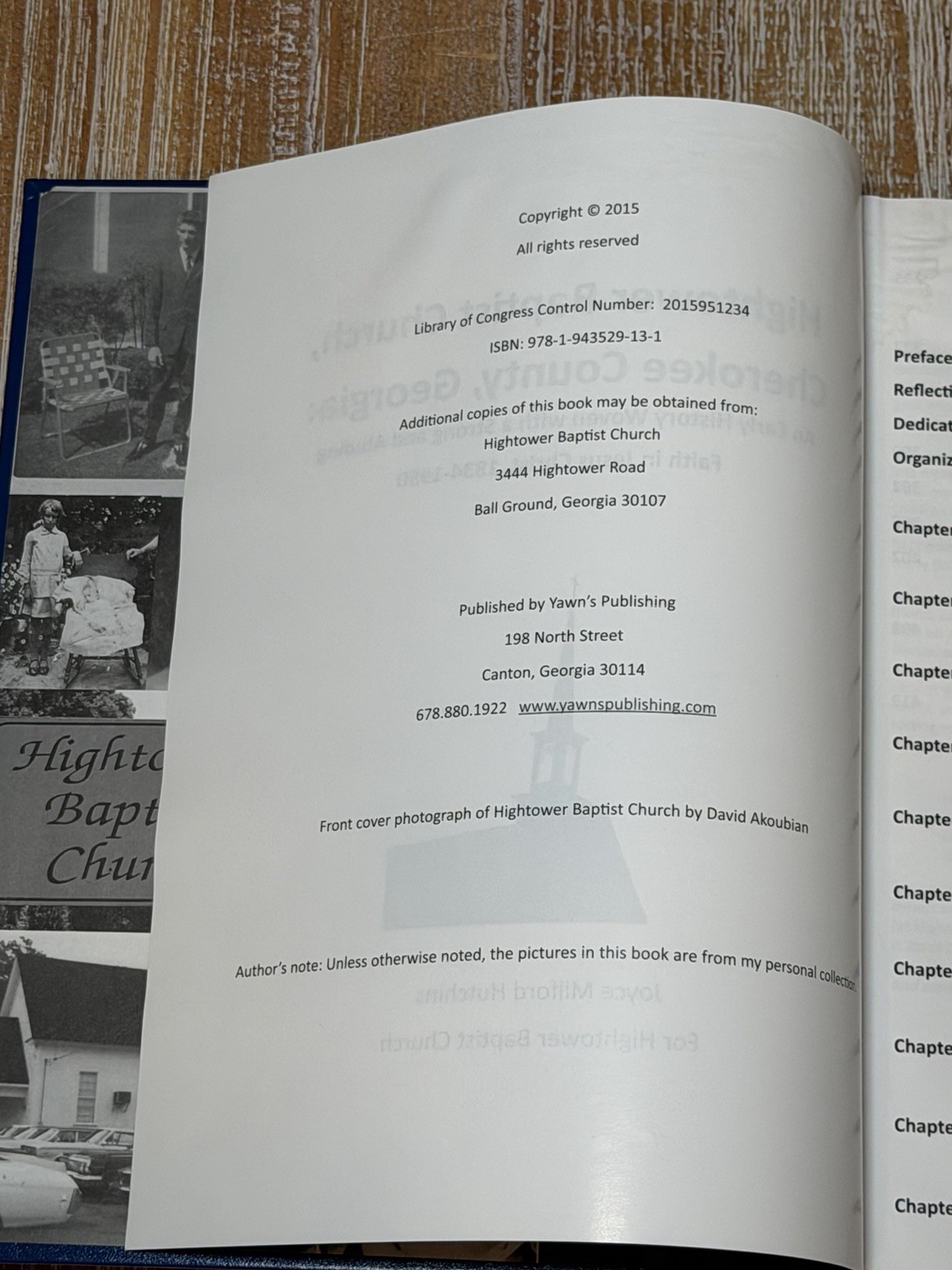 Hightower Baptist Church, Cherokee County Georgia: An Early History Hardcover