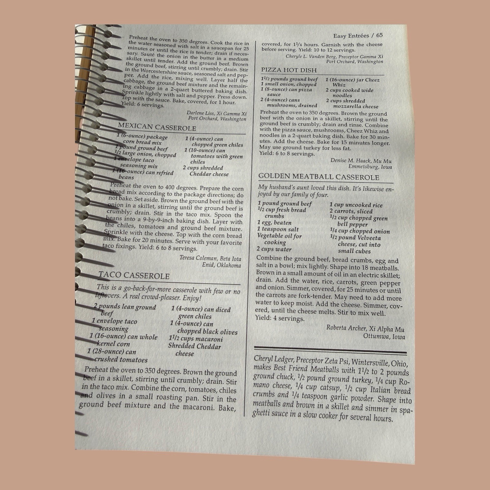 ✨VTG 1997 Beta Sigma Phi Fast Feasts Cookbook Spiral Bound 221 Pages✨