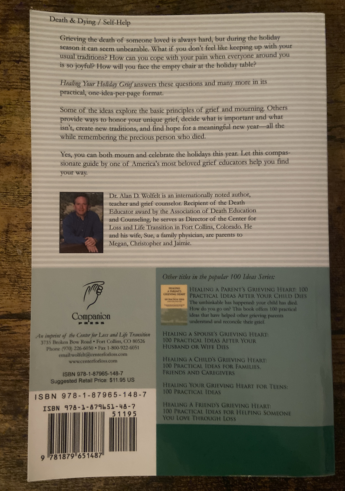 Healing Your Holiday Grief: Alan D. Wolfelt, PH.D – Signed Copy