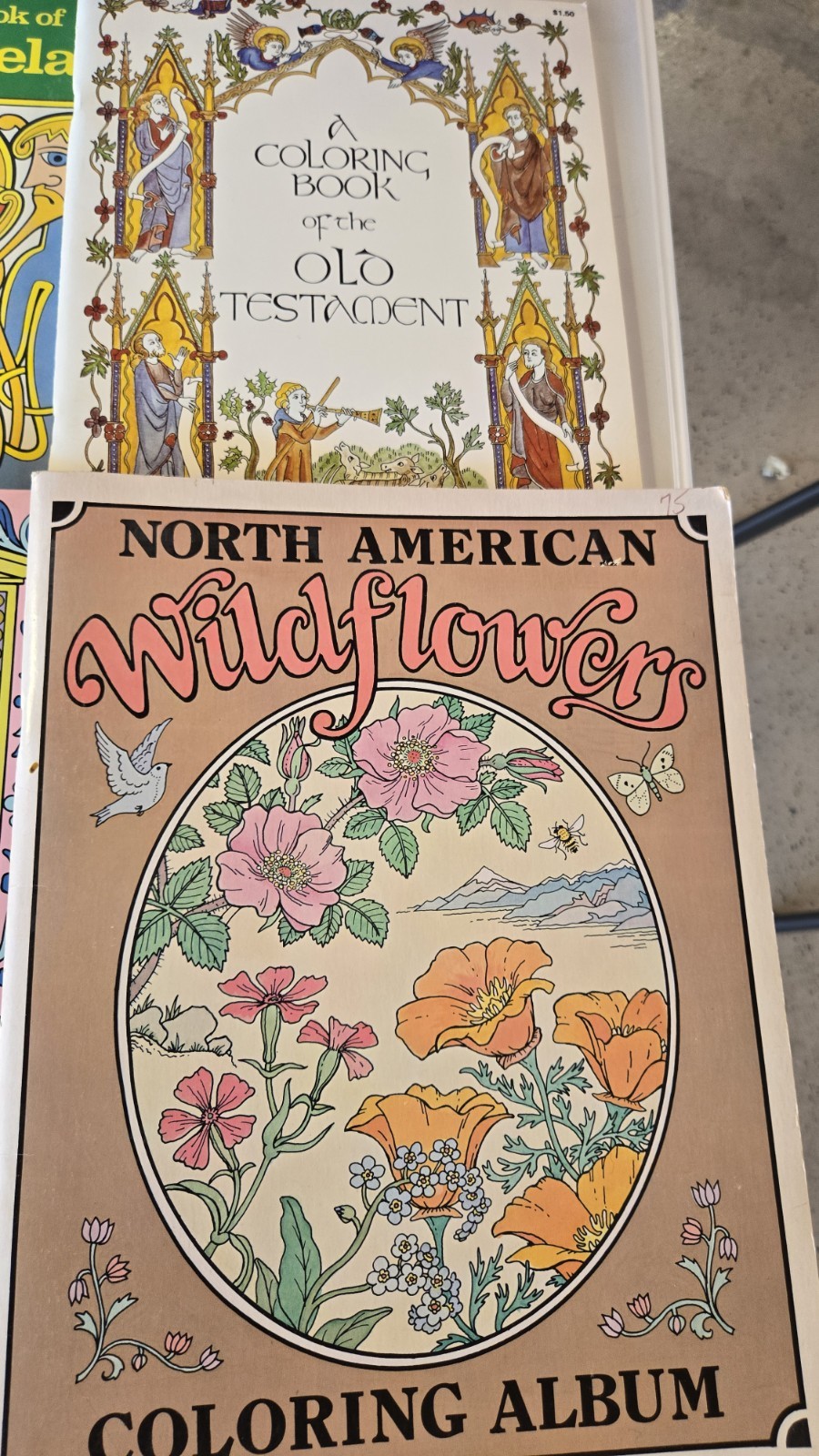 Collection of Vintage Paper Coloring Books Primarily From Bellerophon Books. Lot