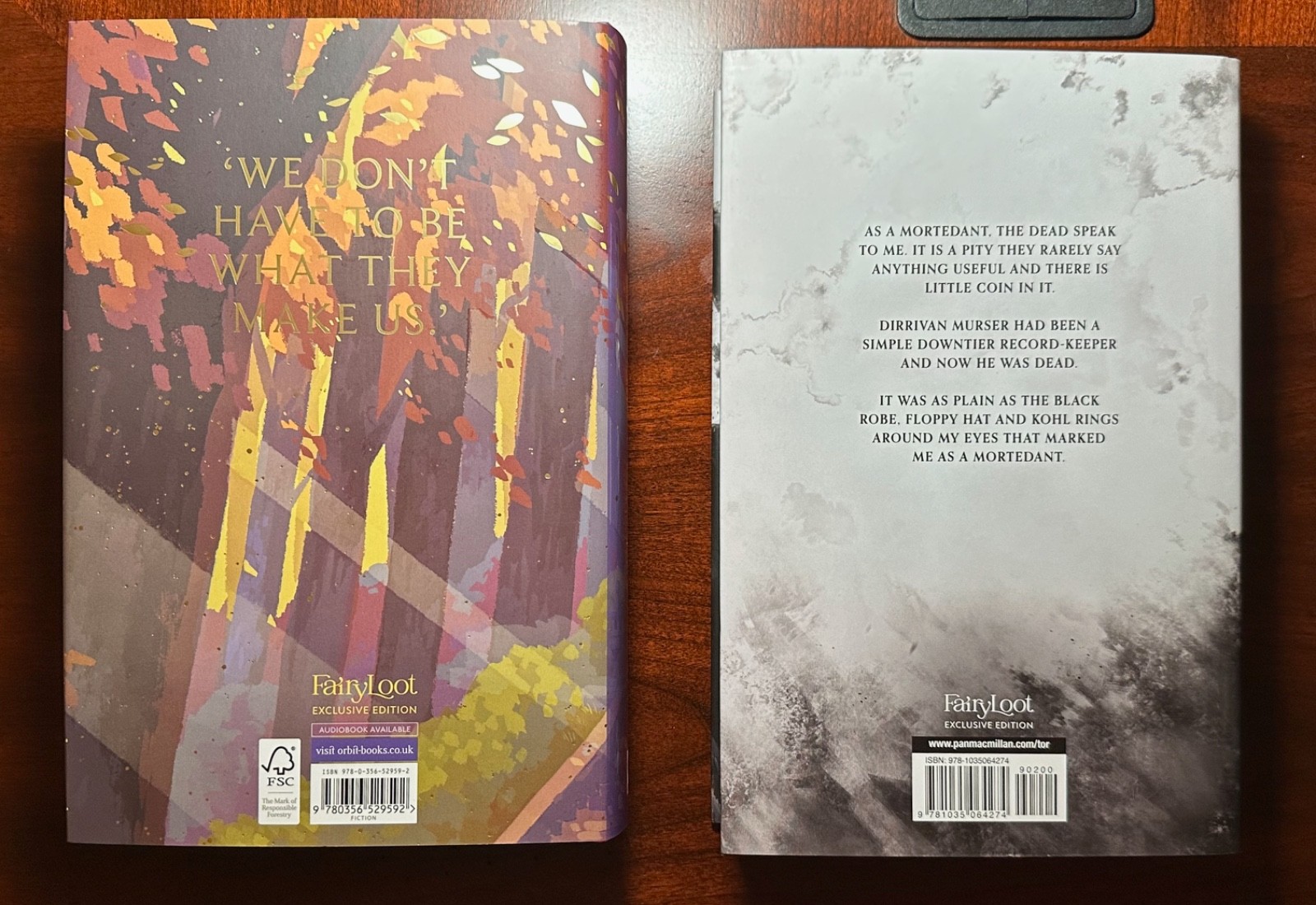 FairyLoot: Book of Fallen Leaves by AS Tamaki & Mortedant’s Peril by RJ Barker