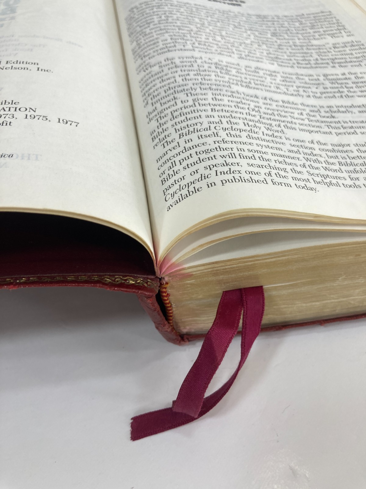 The Open Bible NAS Expanded Edition Burgundy 1985 USA Nelson 976BG Leather
