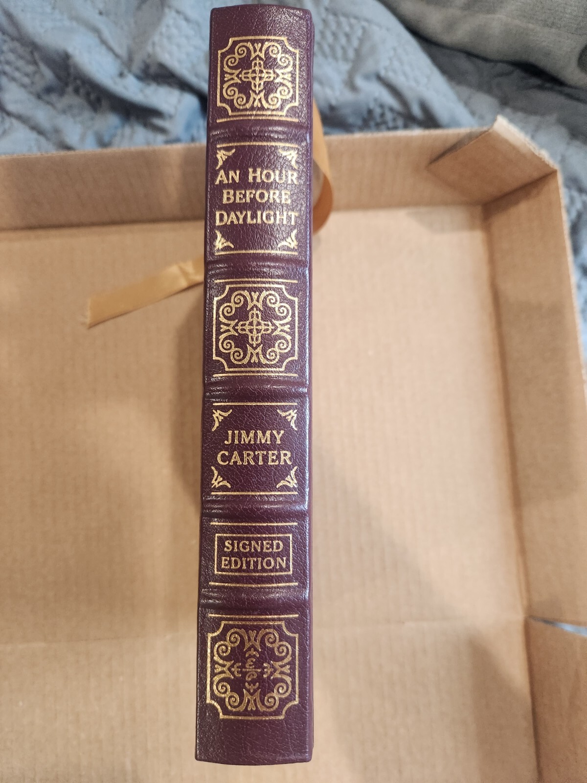 An Hour Before Daylight by Jimmy Carter Hardcover Leather-bound collectors