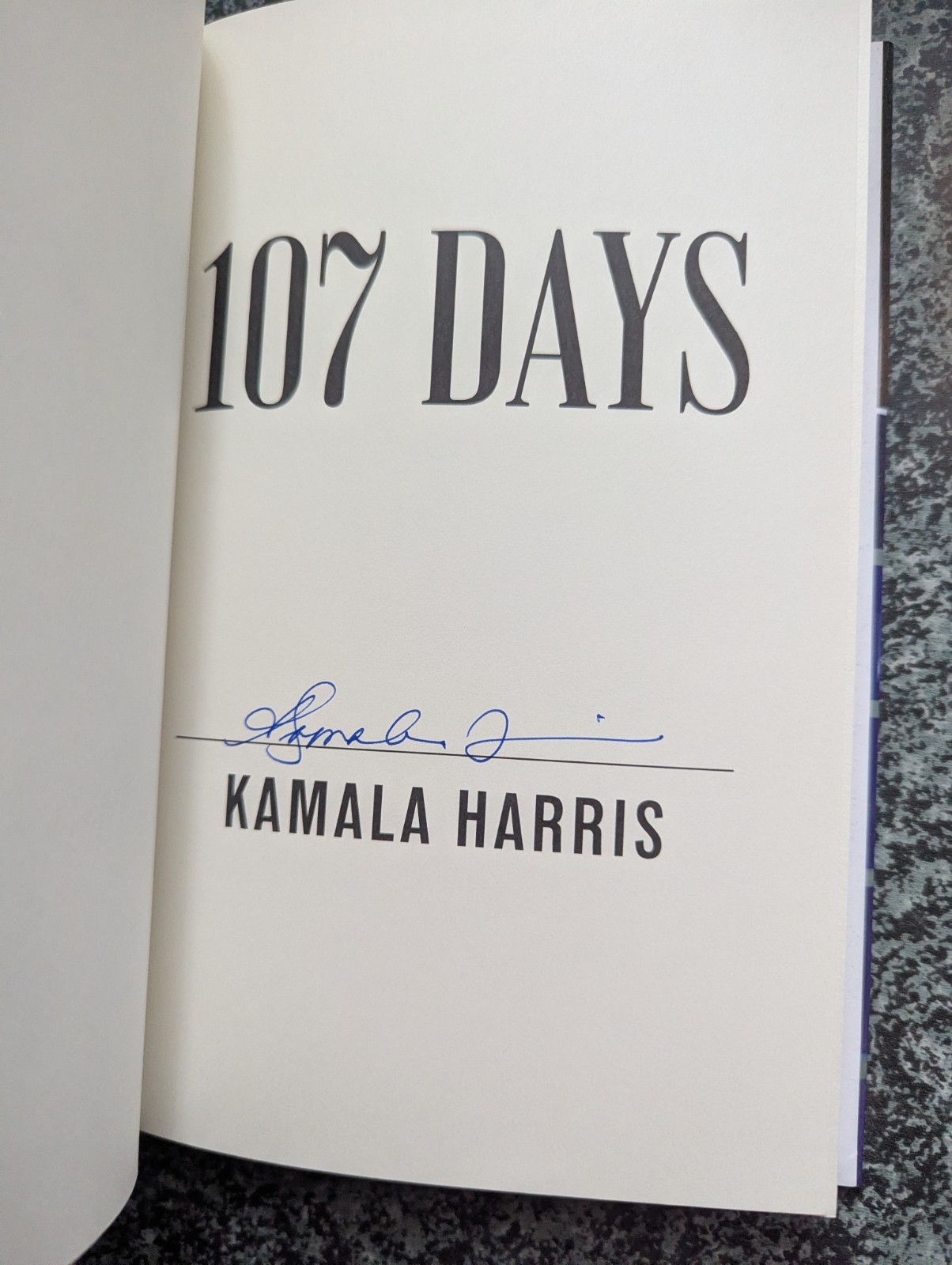 SIGNED Kamala Harris 107 Days BOOK Vice President Autographed Signed NEW