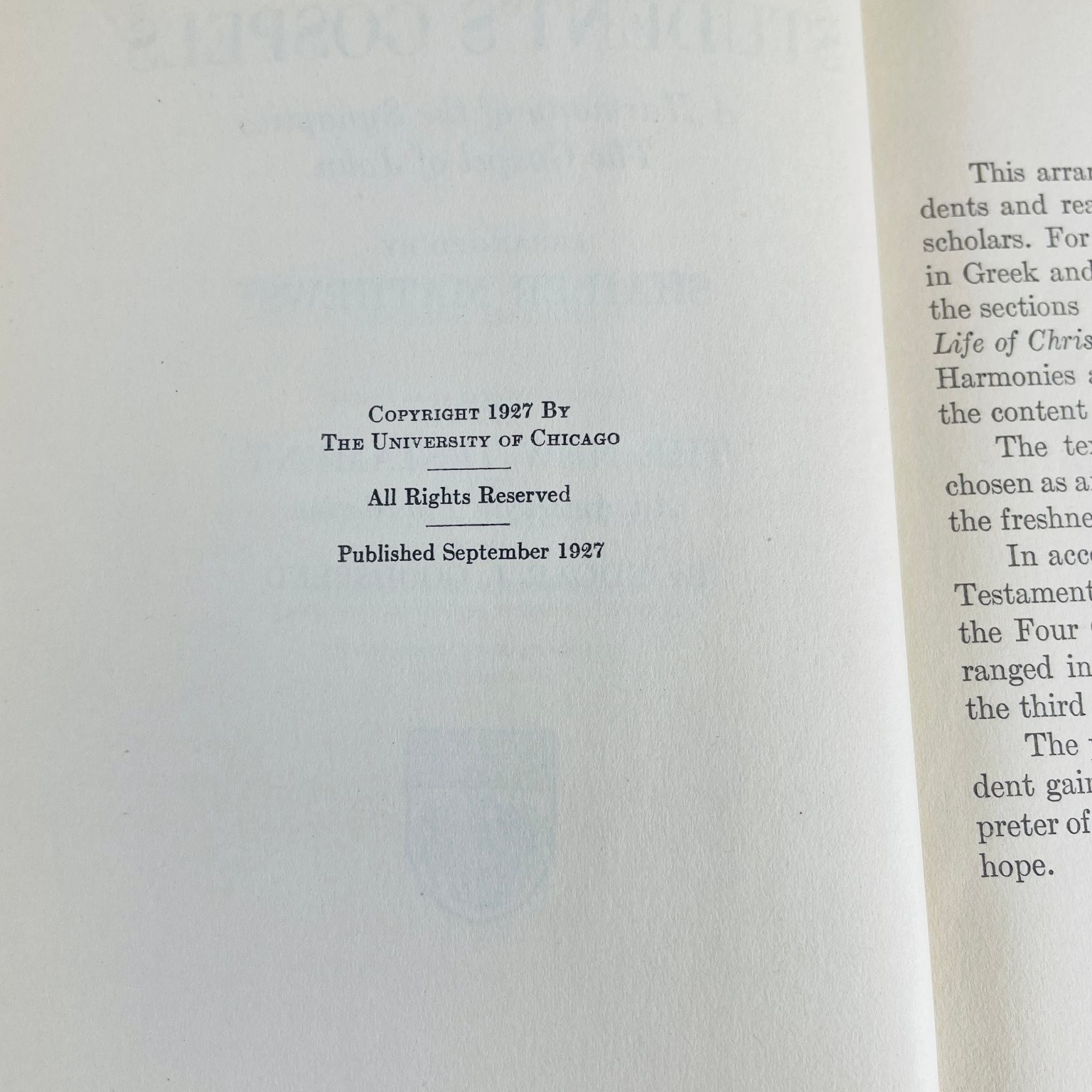 Student’s Gospels Mathews Goodspeed 1927 1st Ed Bible Study University Chicago