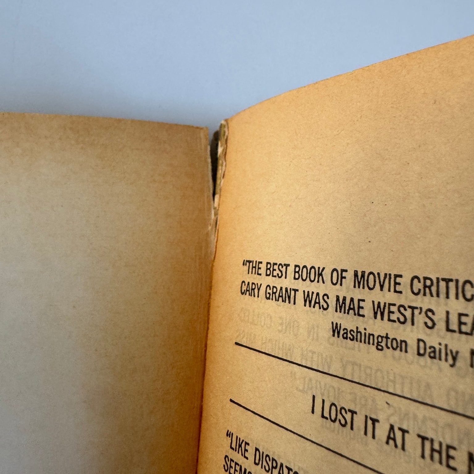 I Lost It At The Movies Pauline Kael 1966 First Bantam Edition Film Criticism