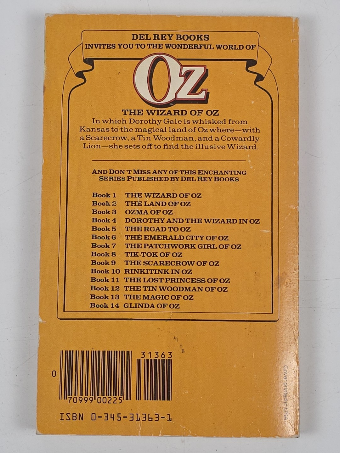 Lot 10 Wizard of Oz Del Rey Paperback L Frank Baum 1 4 6-10 13 & 14 First Prints