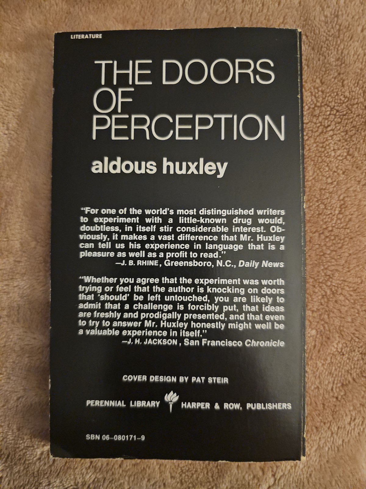 Aldous Huxley Doors of Perception 1970 Perennial Psychedelic Pat Steir Cover