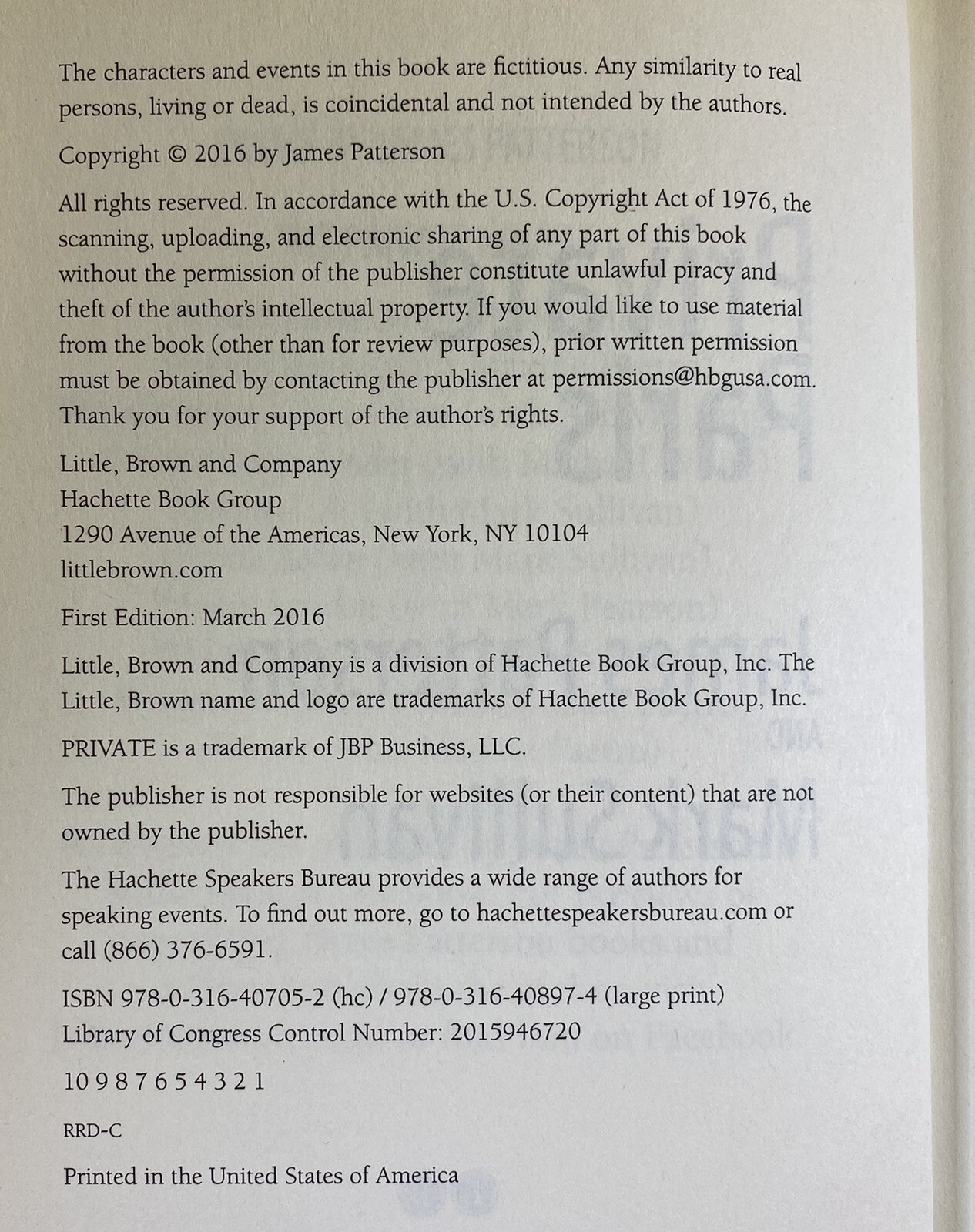 Private Paris by James Patterson; Mark Sullivan Ex Library Book Large Print
