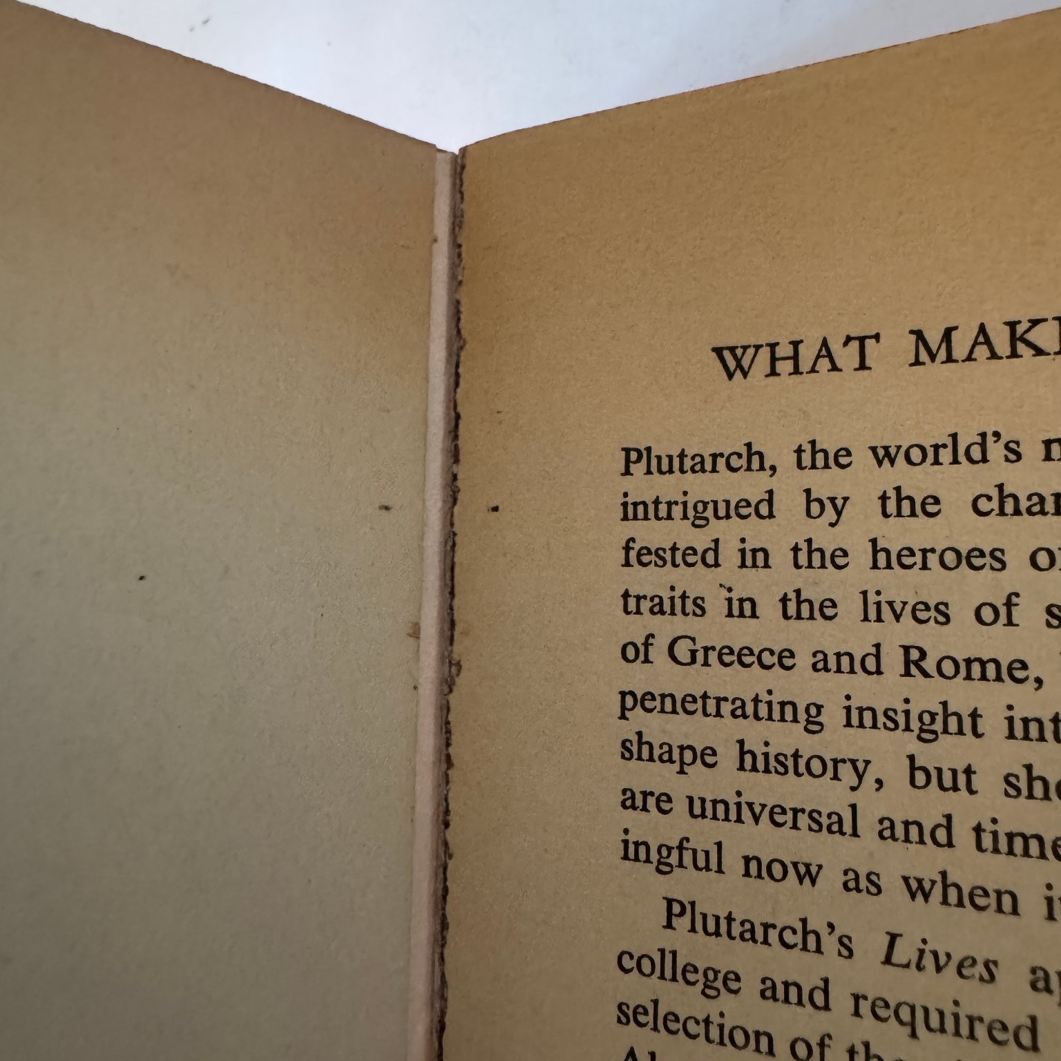 Plutarch’s Lives Men Who Shaped History Lindeman 1950 Mentor Classic Paperback