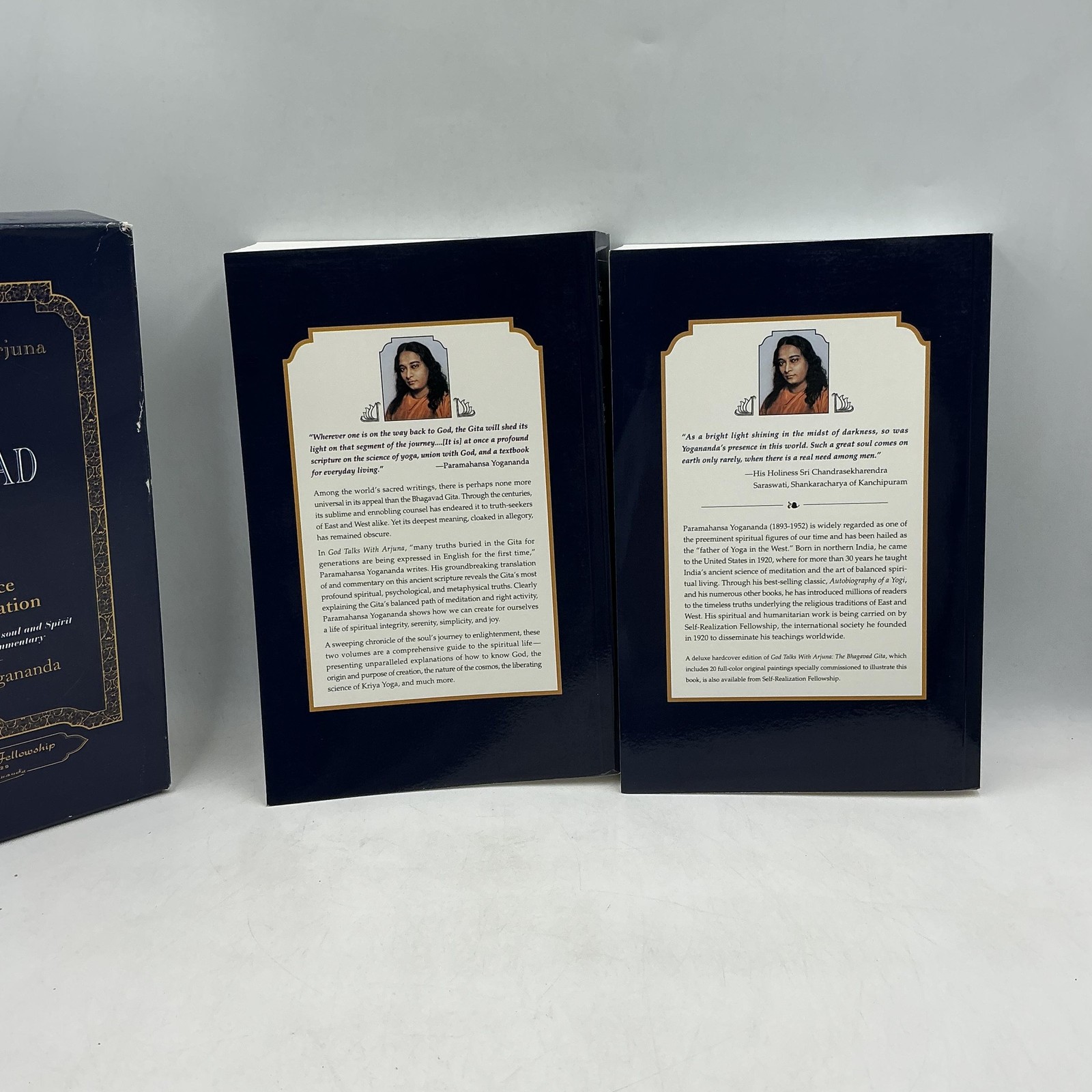 God Talks With Arjuna The Bhagavad Gita Paramahansa Yogananda Box Set 2001 Navy
