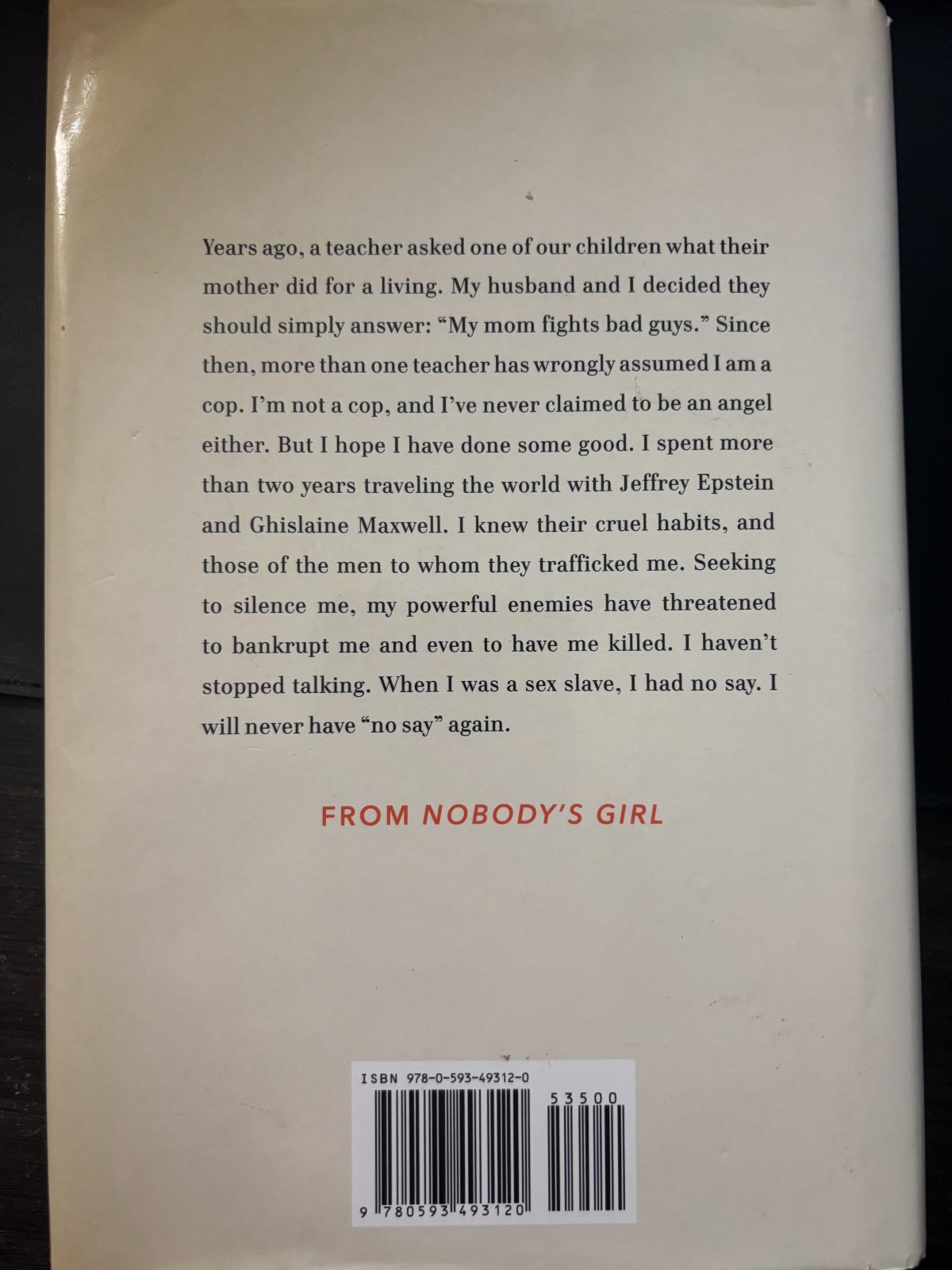 Nobody’s Girl : A Memoir of Surviving Abuse and Fighting for Justice by Virginia