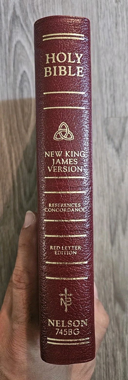 1983 Nelson NKJV Red Letter Bonded Leather Imperial Reference Bible Gilded 745BG