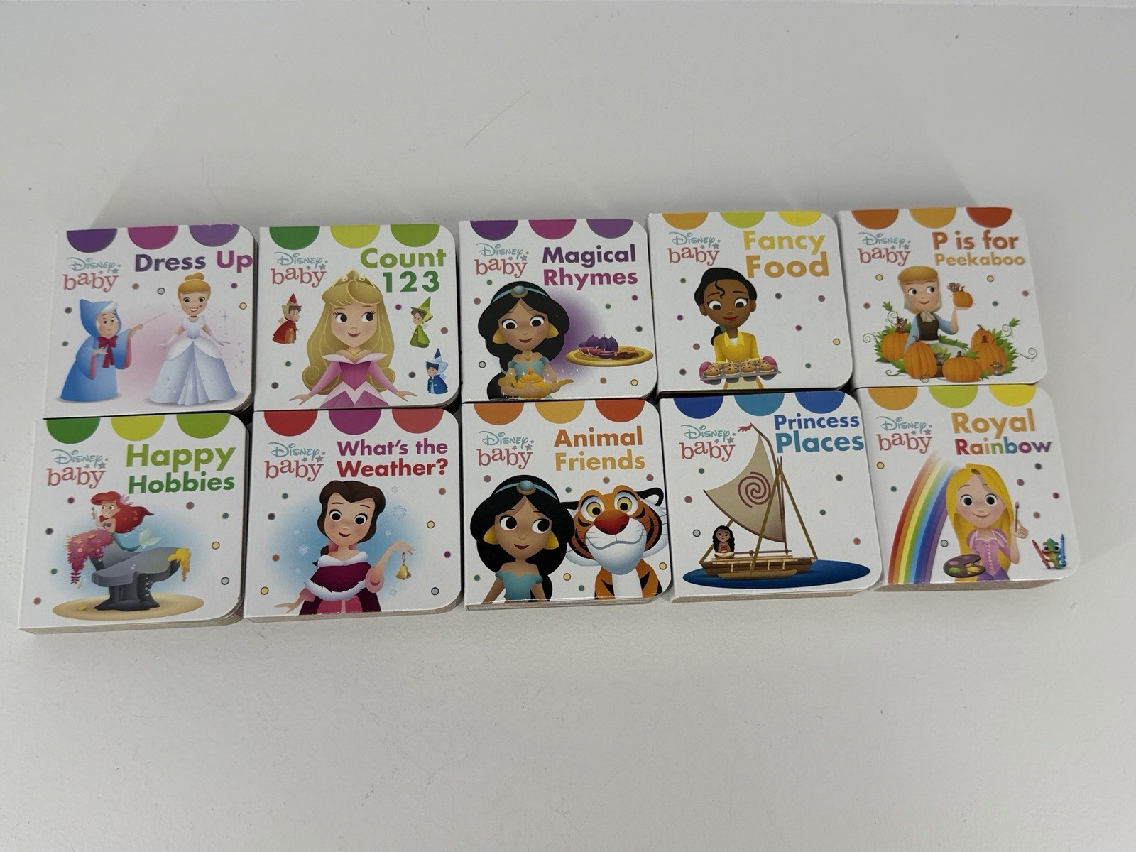 Disney Baby Princess Mini Board Word Books Lot Of 10 Different Titles