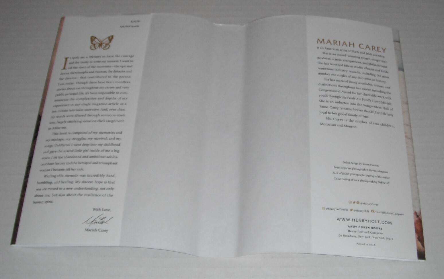 Meaning of Mariah Carey..2020 HC…approx 350 pages..USA..$ 29.99 List price–no