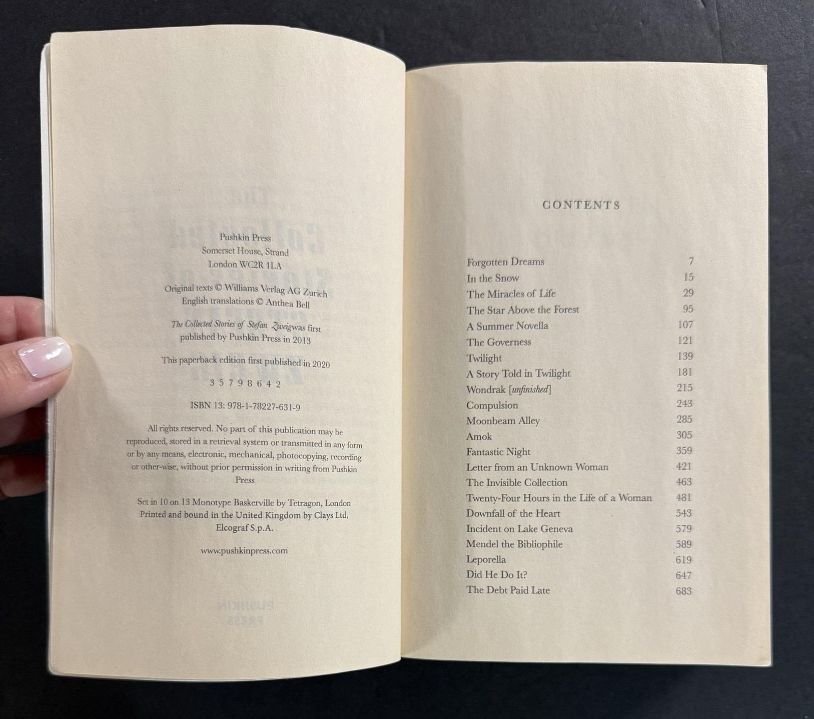 THE COLLECTED STORIES OF STEFAN ZWEIG, Translated (2020, SC) VG