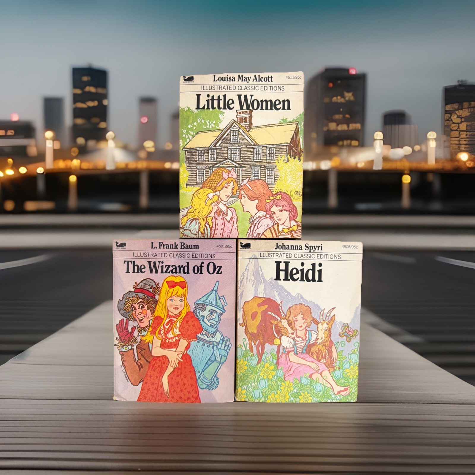 Lot of 3 Books Illustrated Classic Editions Mini Paperback Books Heidi, Wizard