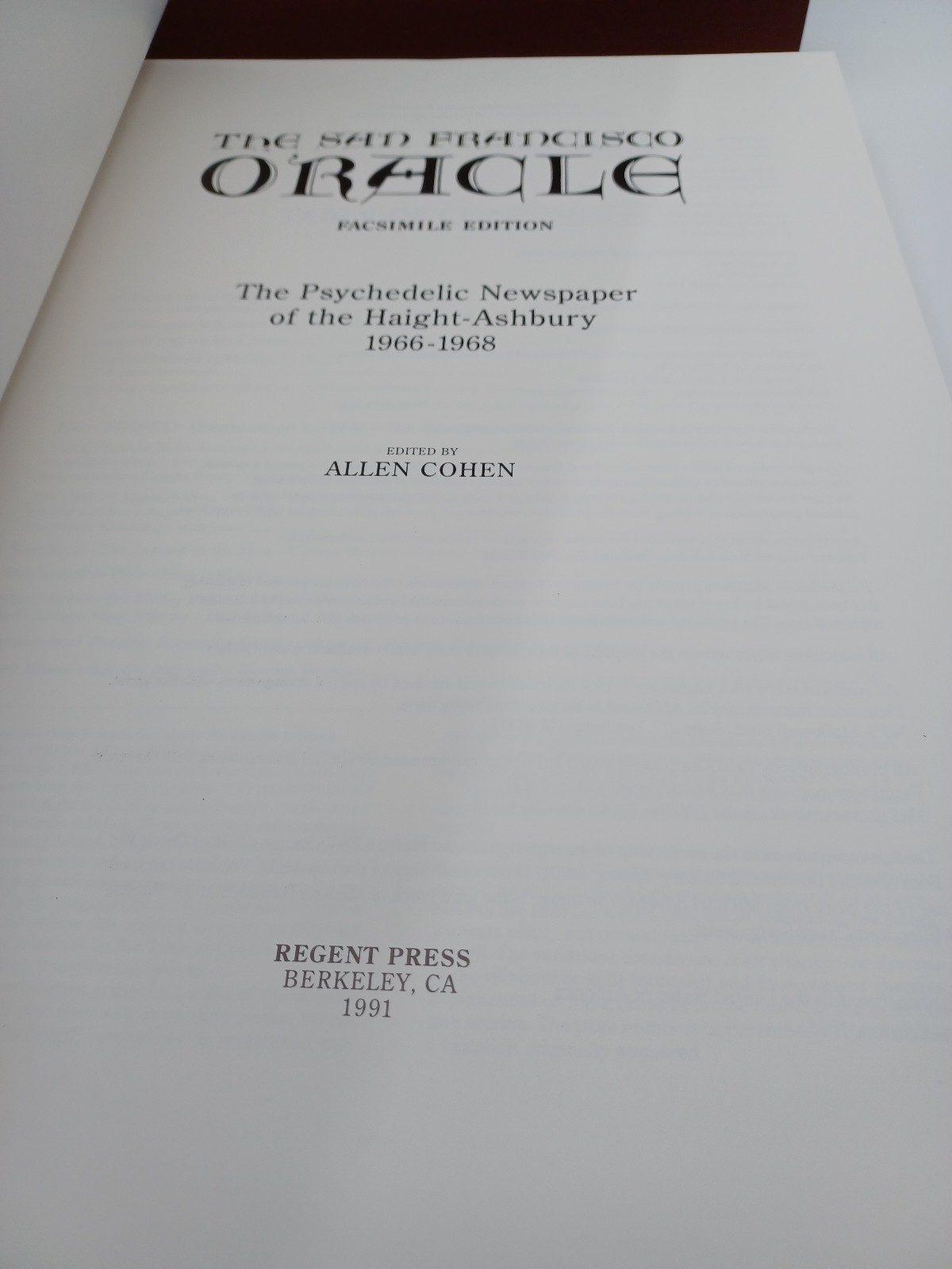 The San Francisco Oracle Facsimile Deluxe Signed Slipcase Edition #2/200