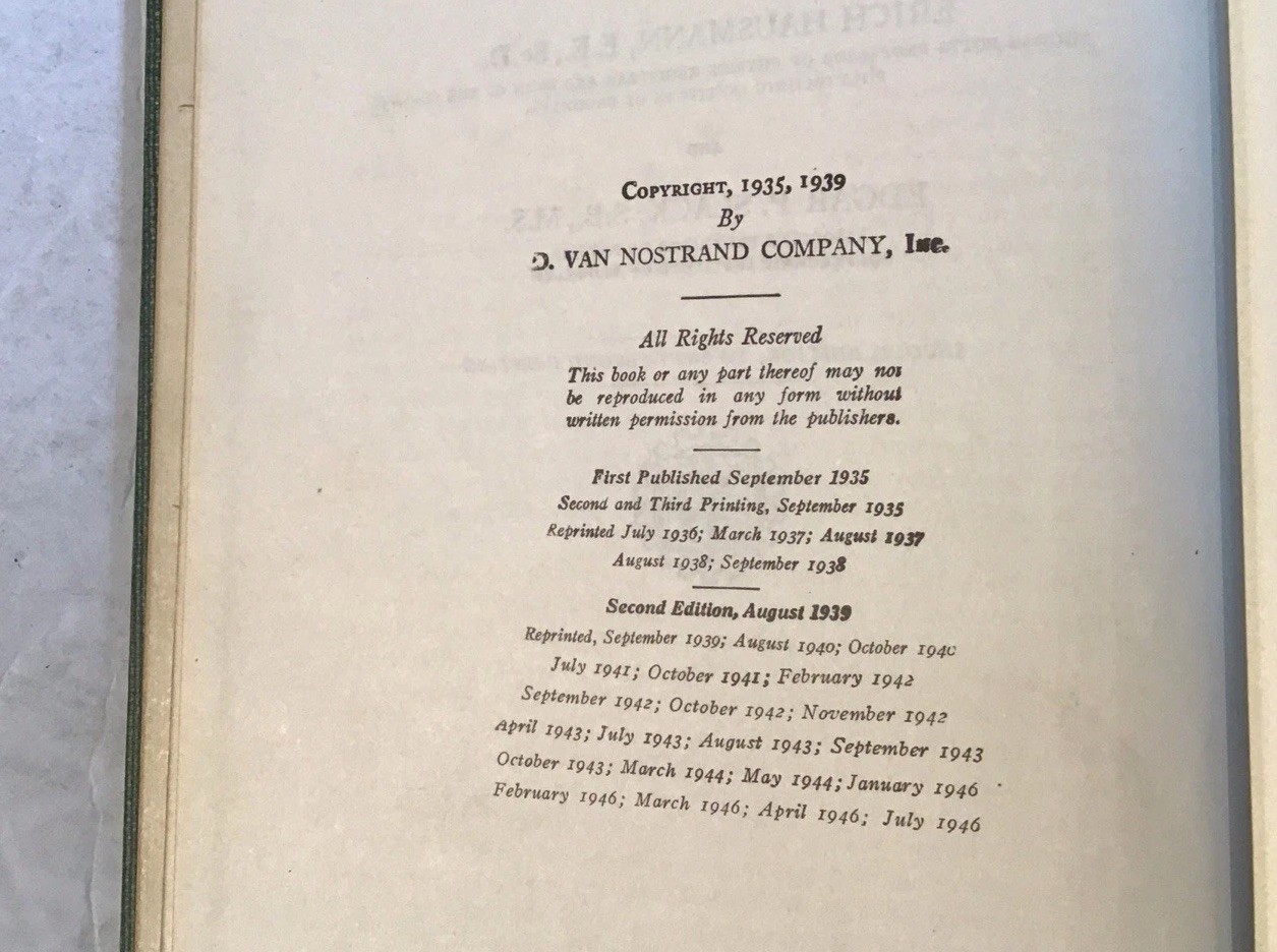 Physics, 1939, 756 pages with illustrations. Science VTG Shows Wear -writing