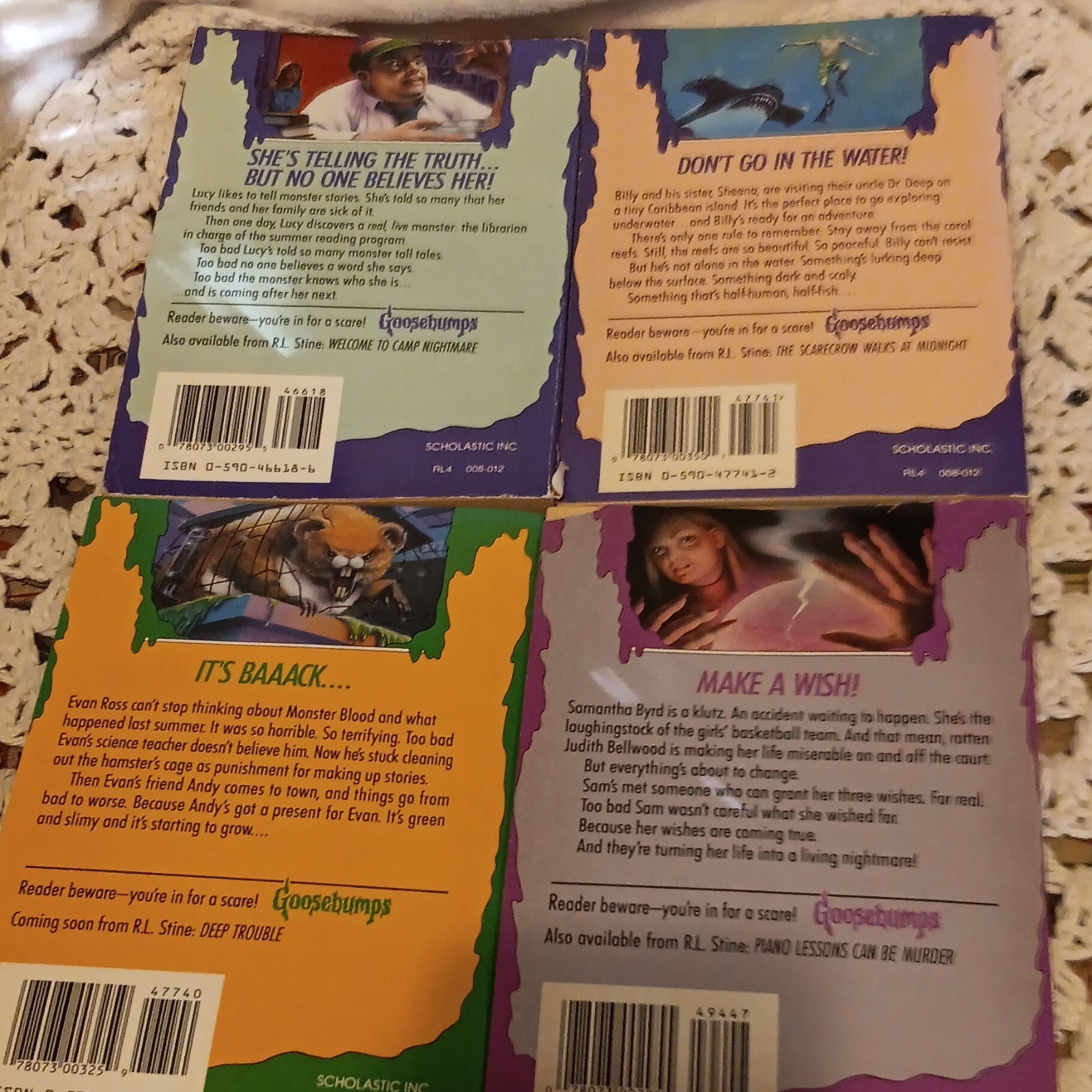 R.L. Stine Goosebumps Lot of 7 Paperback Horror Kids Novels Monsters Ghosts