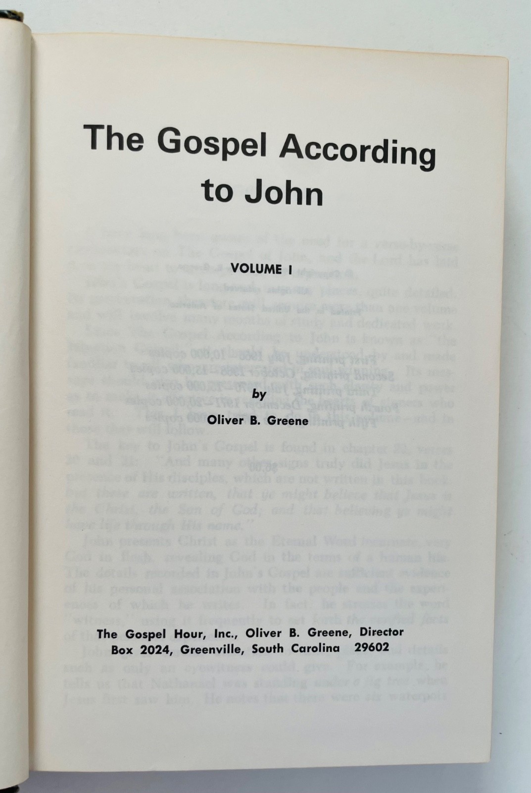 Set 3 THE GOSPEL ACCORDING TO JOHN Vol I II III The Gospel Hour Greene 1966 READ