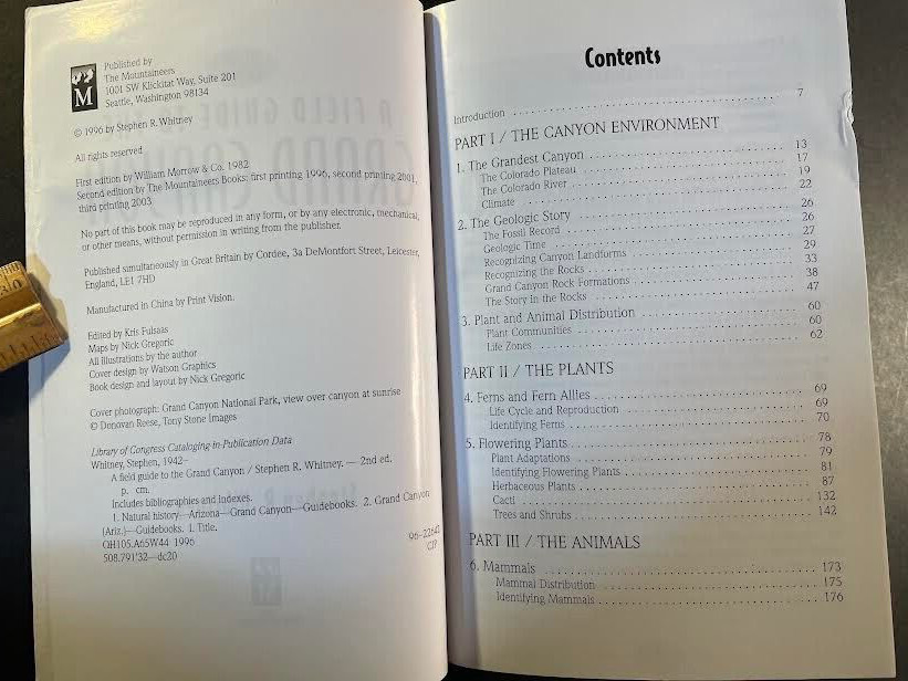 A Field Guide to the Grand Canyon by Whitney. 2nd edition. 269 pages. good cond.