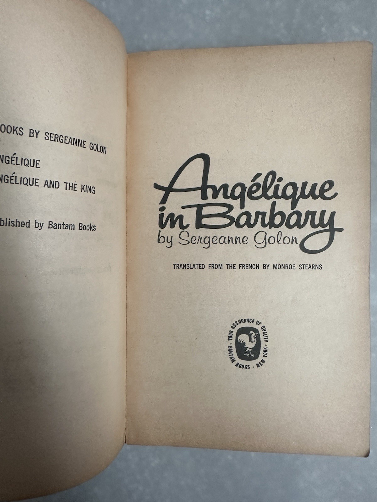 Angelique In Barbary By Sergeanne Golon Vintage 1963 Adventure Romance Bantam PB