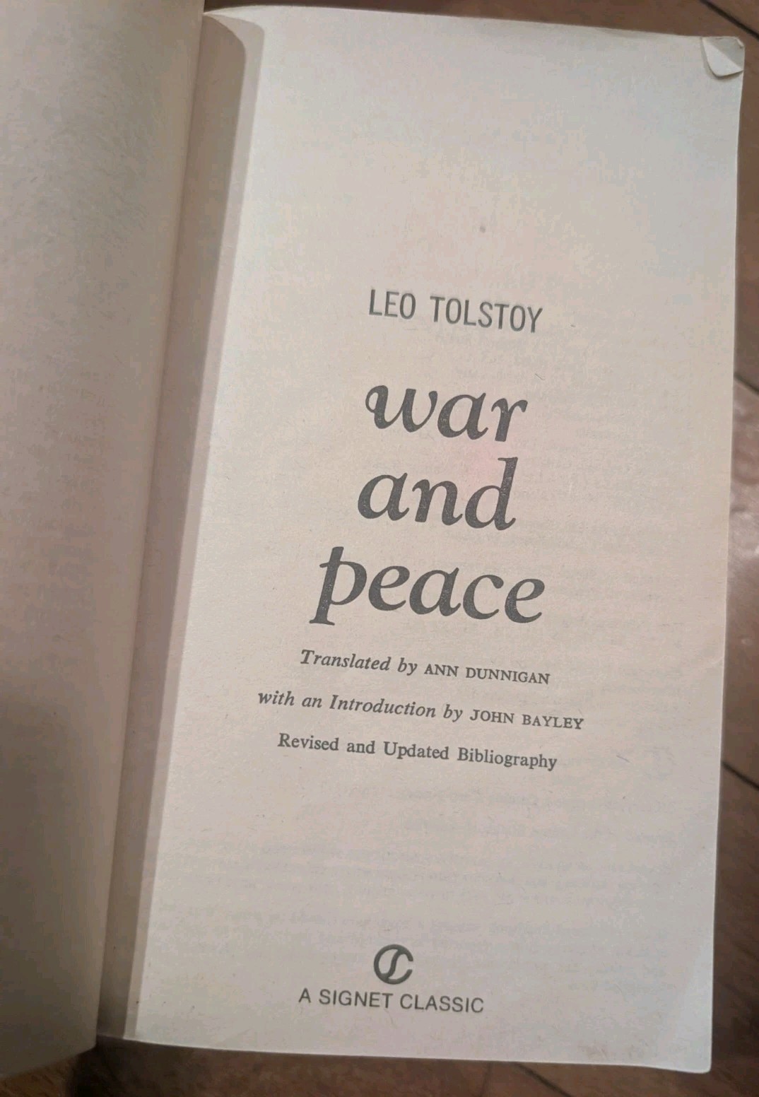 War and Peace Leo Tolstoy Signet Classic Vintage Paperback Literature Book