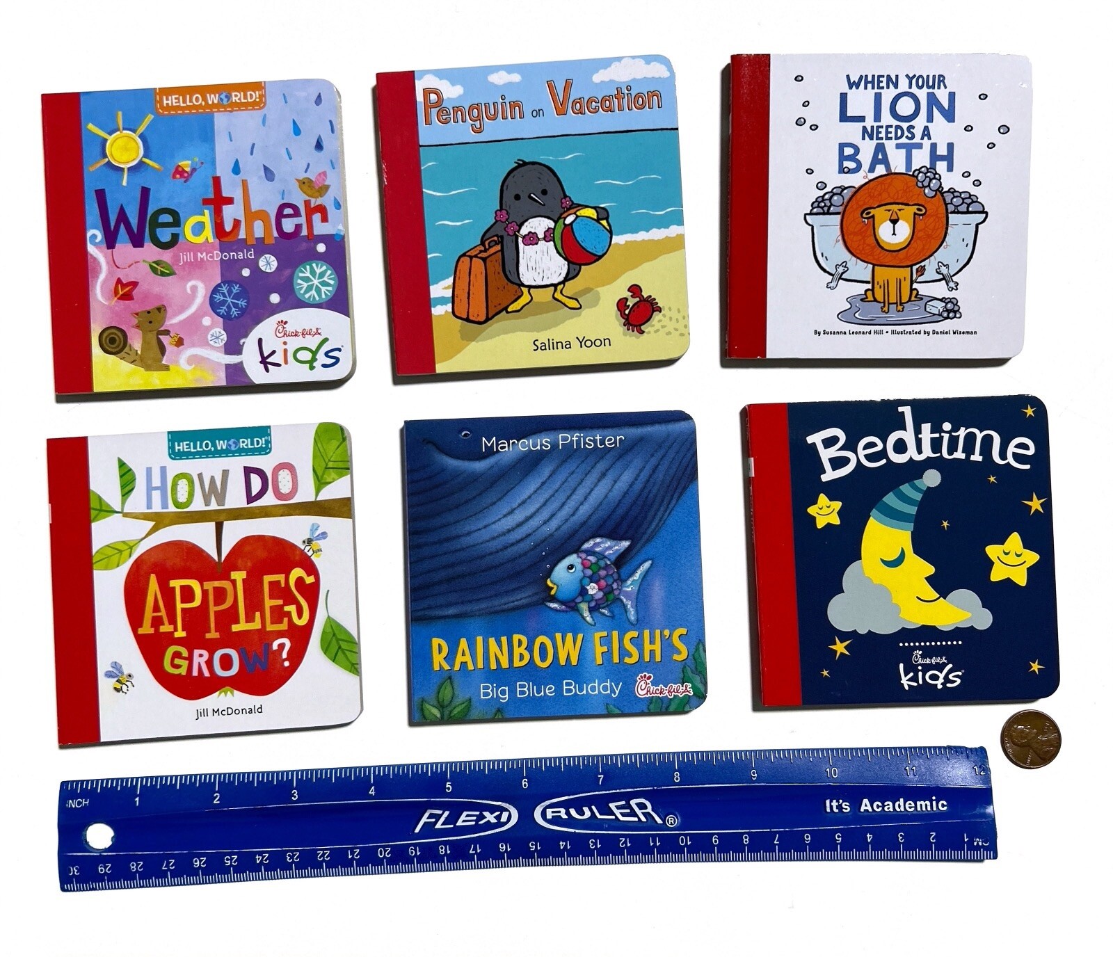 Mixed Set Of 6 Mini Board Books Chick-Fil-A 4 in. Baby Toddler Stocking Stuffer