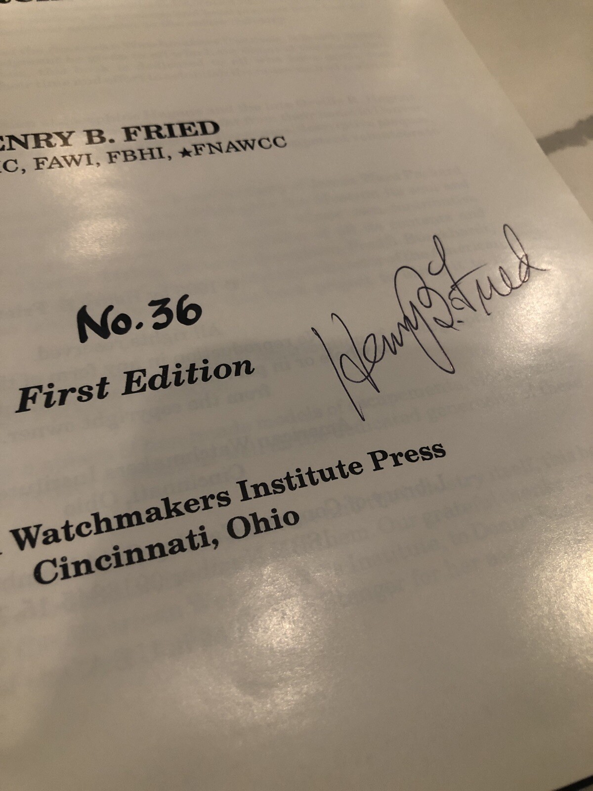 The Museum of the American Watchmakers Institute by Henry Fried – AUTOGRAPHED!!!
